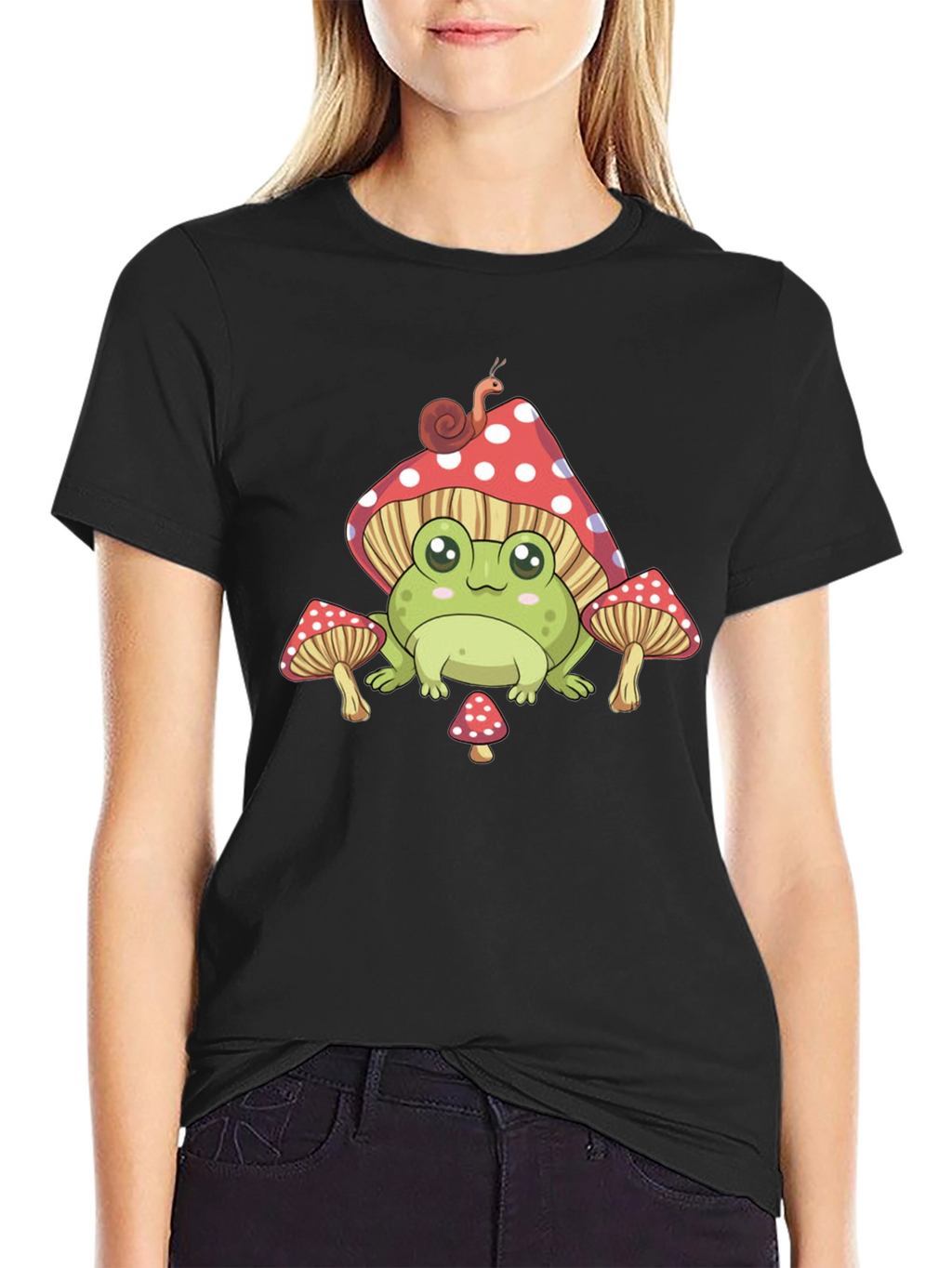Cute Frog & Mushroom Graphic Tee