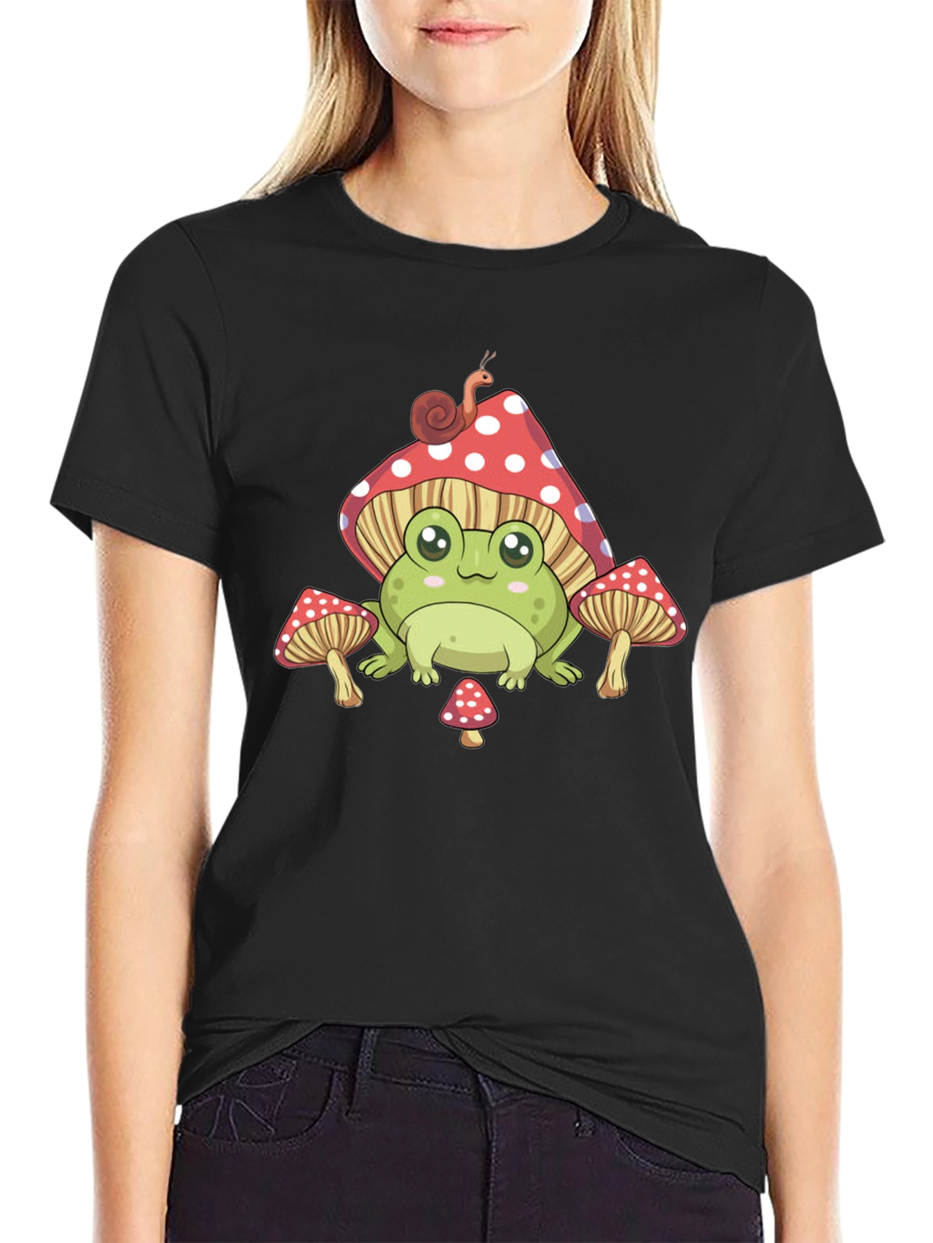 Cute Frog & Mushroom Graphic Tee