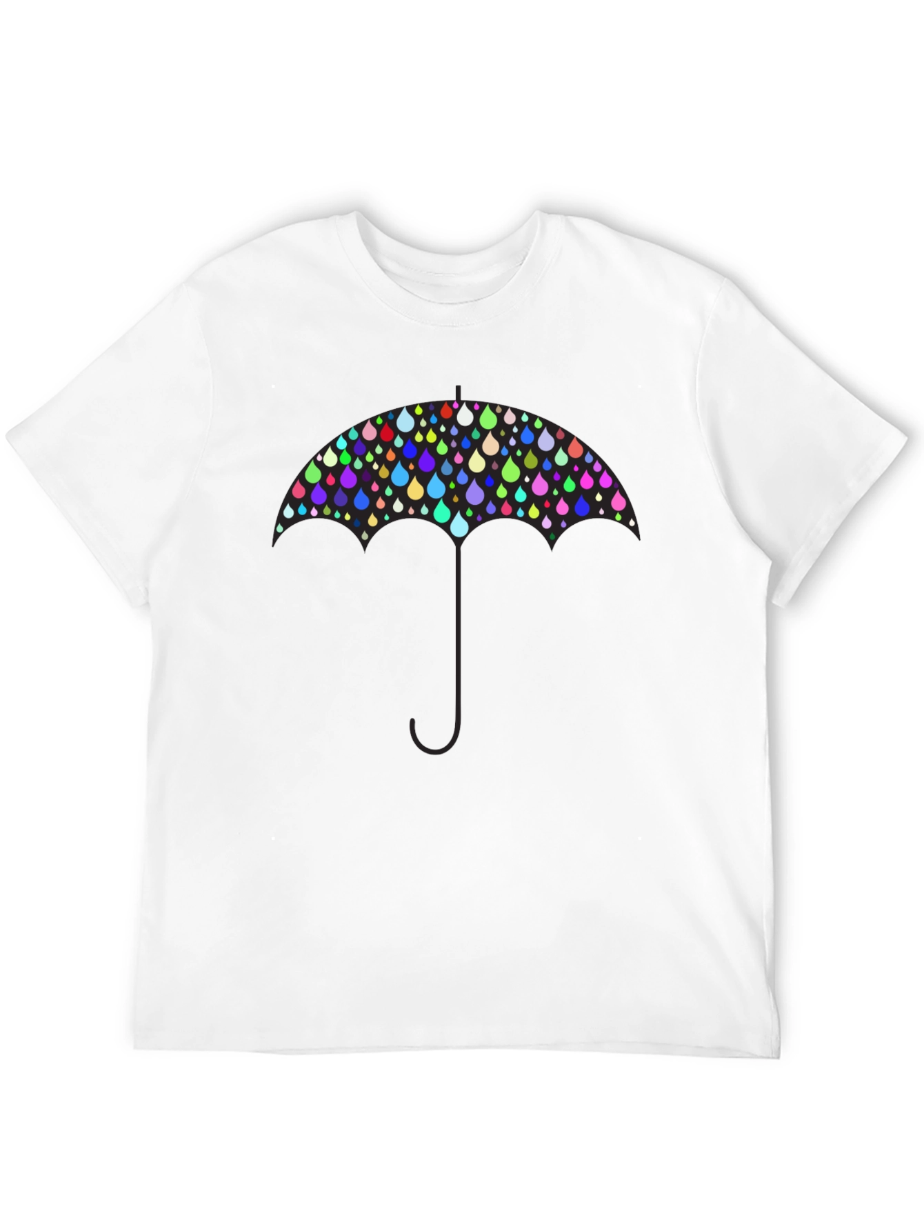Colorful Raindrop Umbrella Graphic T-Shirt
