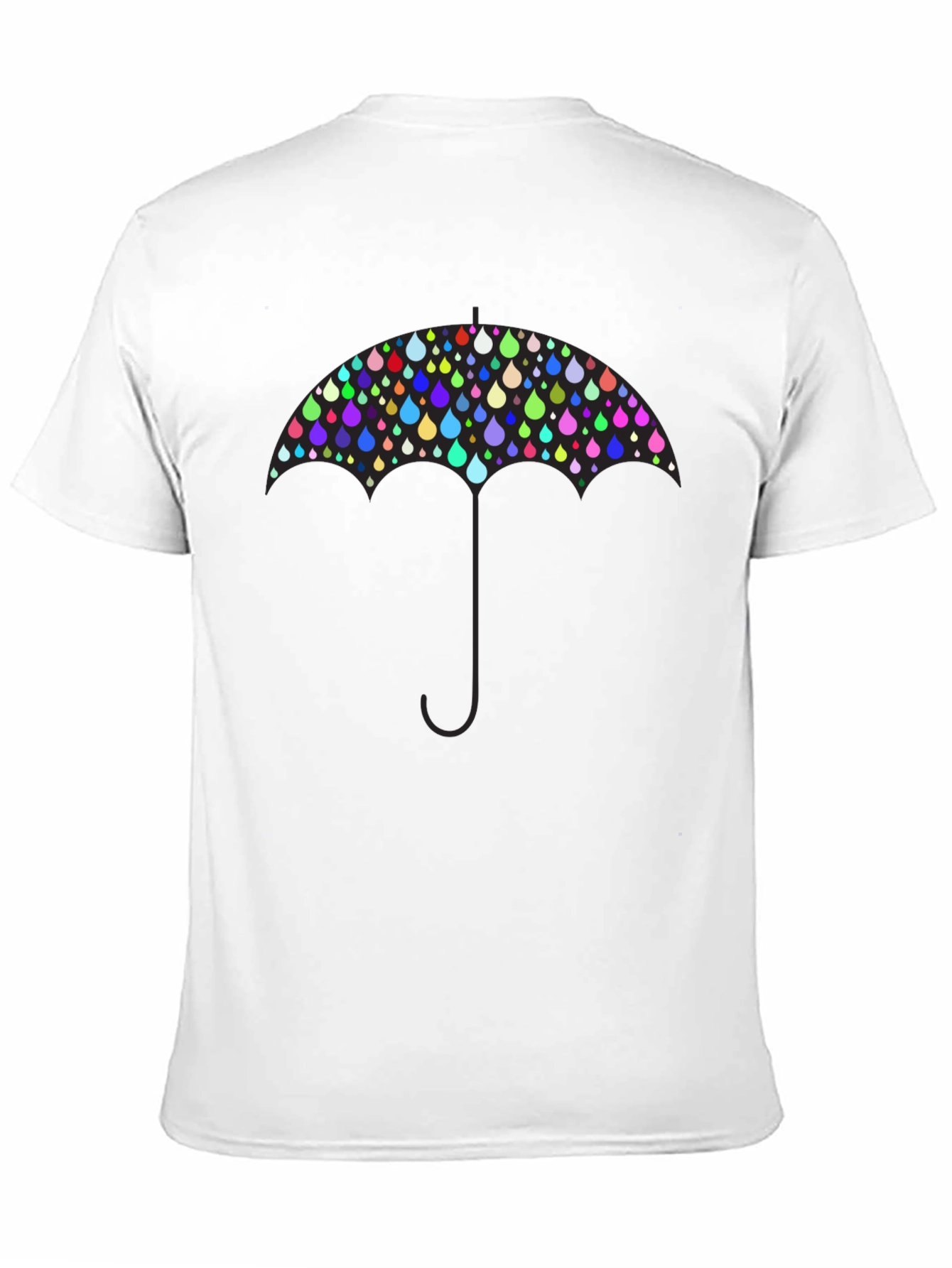 Colorful Raindrop Umbrella Graphic T-Shirt