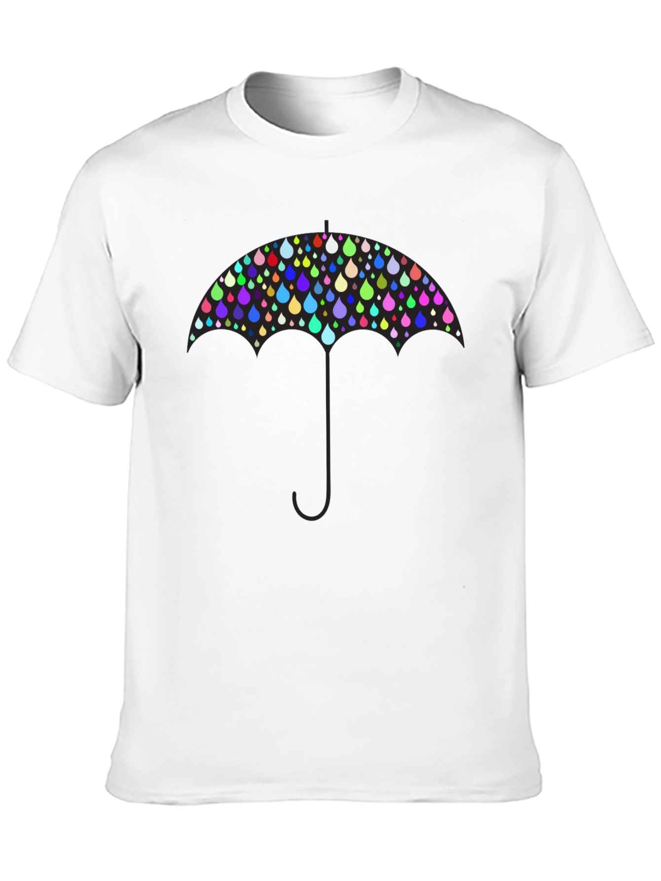 Colorful Raindrop Umbrella Graphic T-Shirt