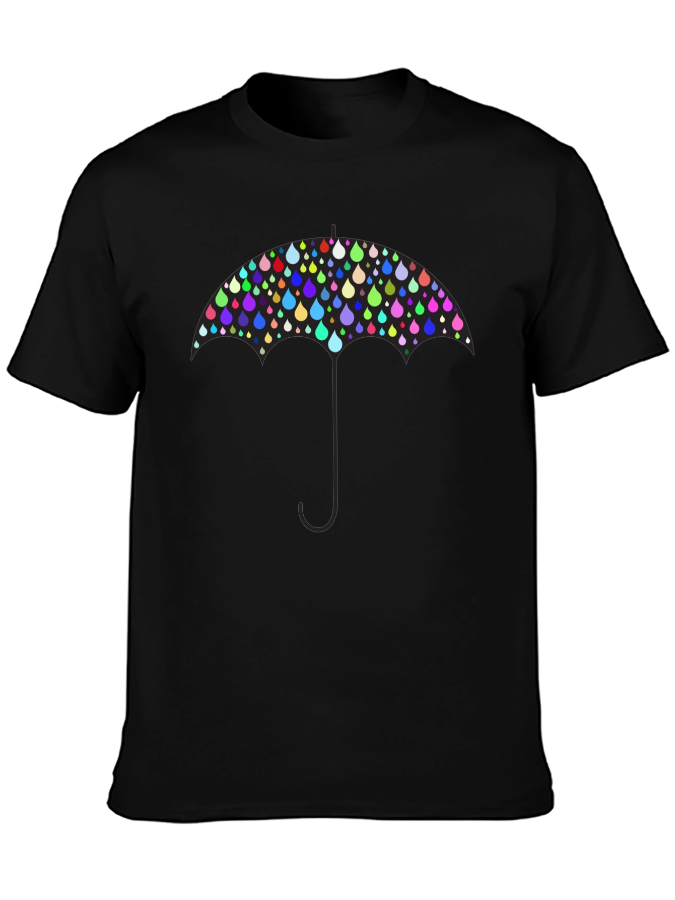 Colorful Raindrop Umbrella Graphic T-Shirt