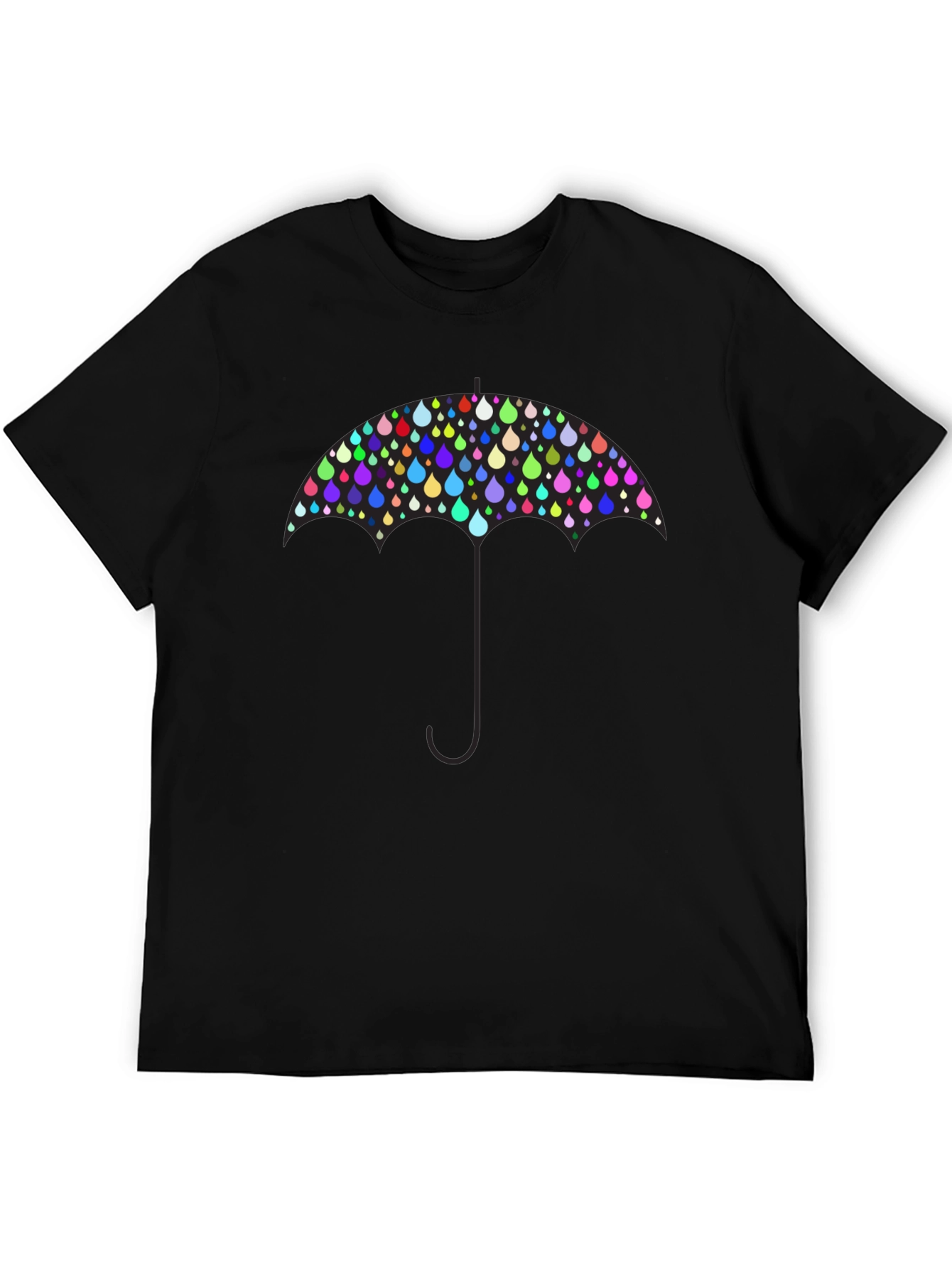 Colorful Raindrop Umbrella Graphic T-Shirt