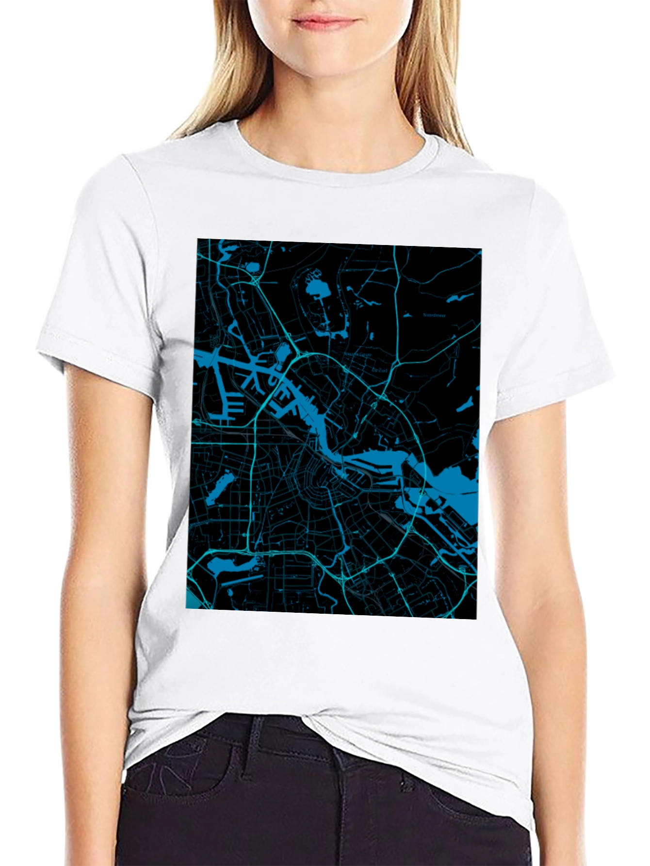 Urban Map Graphic Tee - Cityscape Print T-Shirt