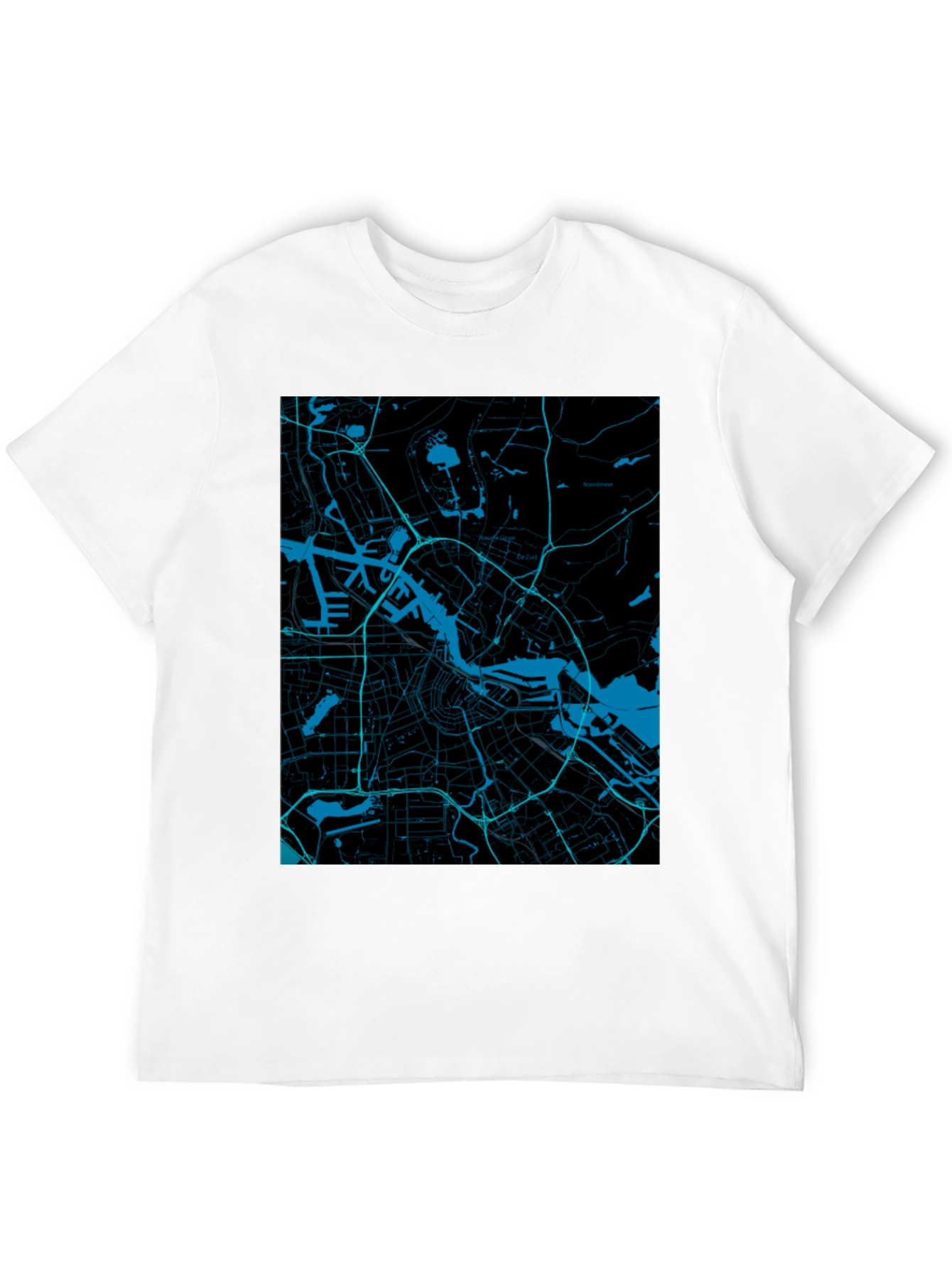 Urban Map Graphic Tee - Cityscape Print T-Shirt