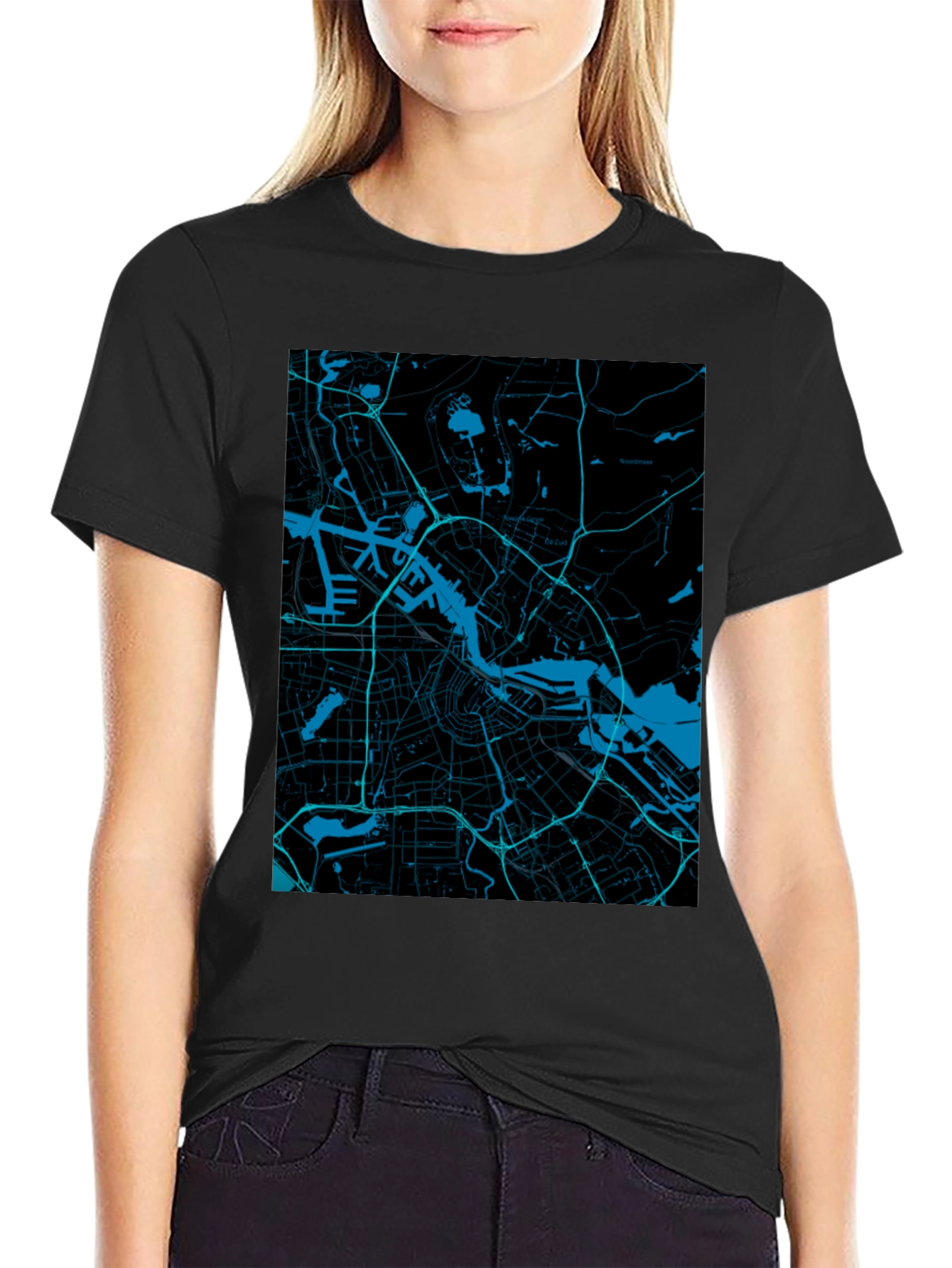 Urban Map Graphic Tee - Cityscape Print T-Shirt