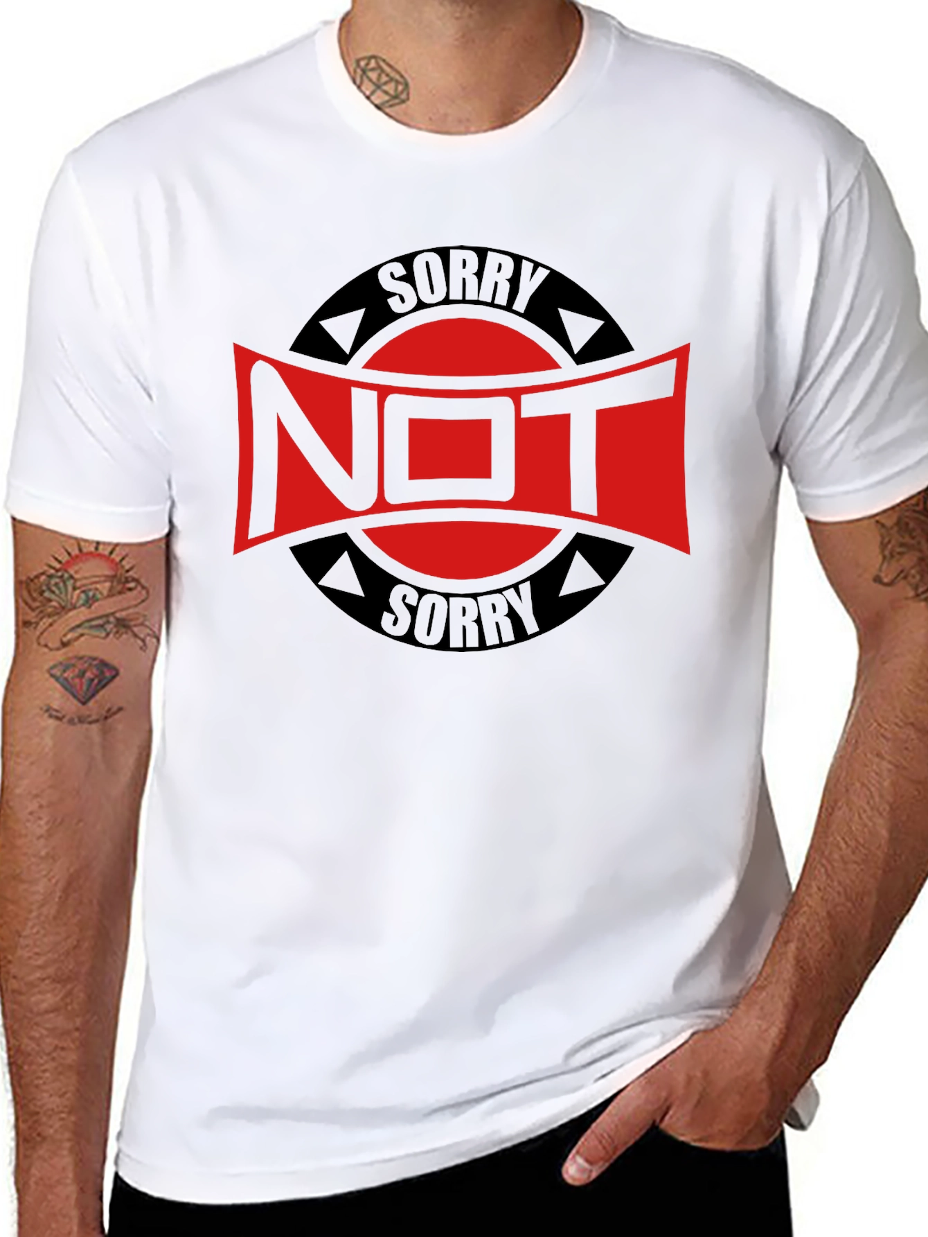 Not Sorry Graphic Tee - Black Cotton Blend