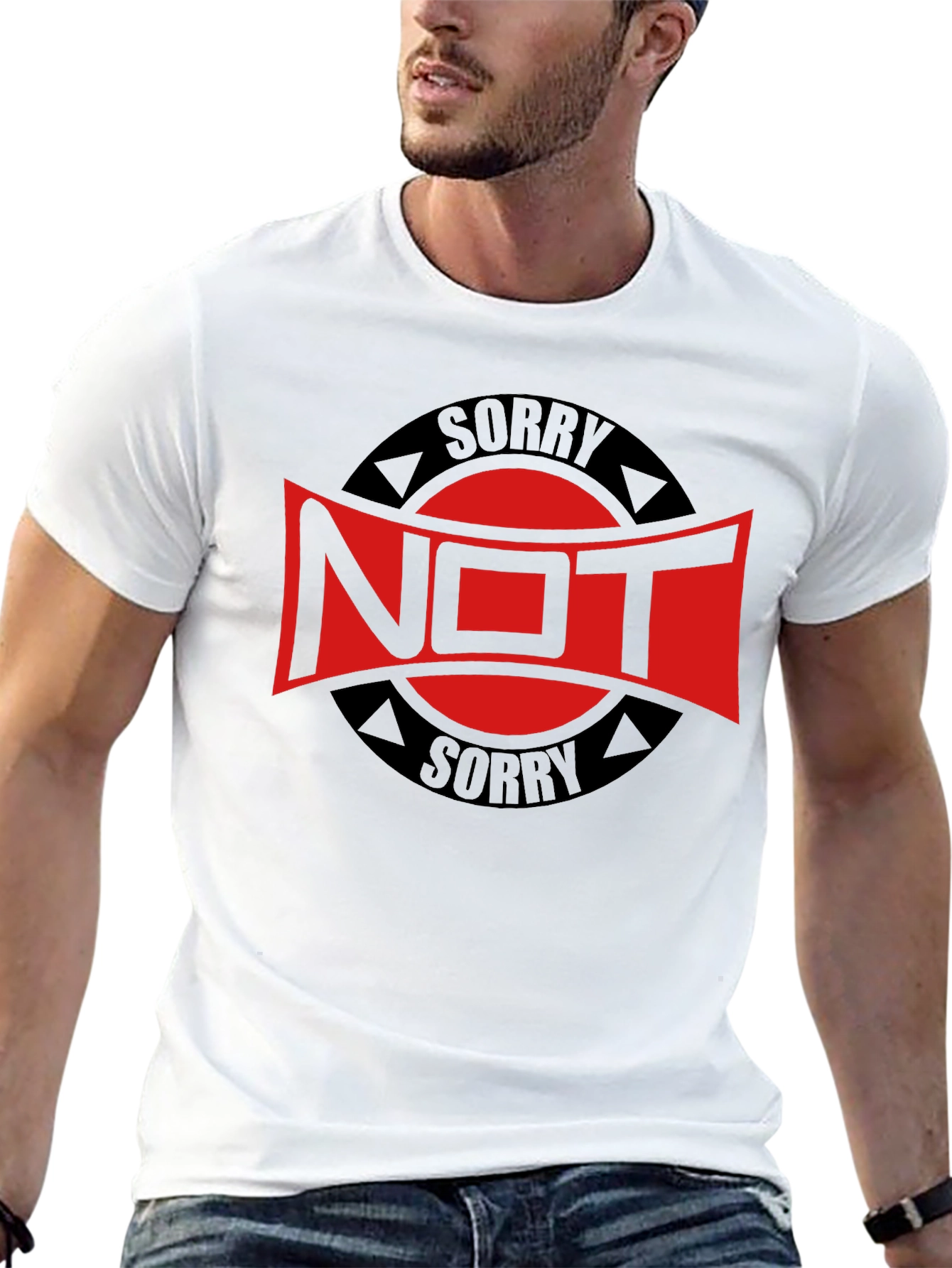 Not Sorry Graphic Tee - Black Cotton Blend