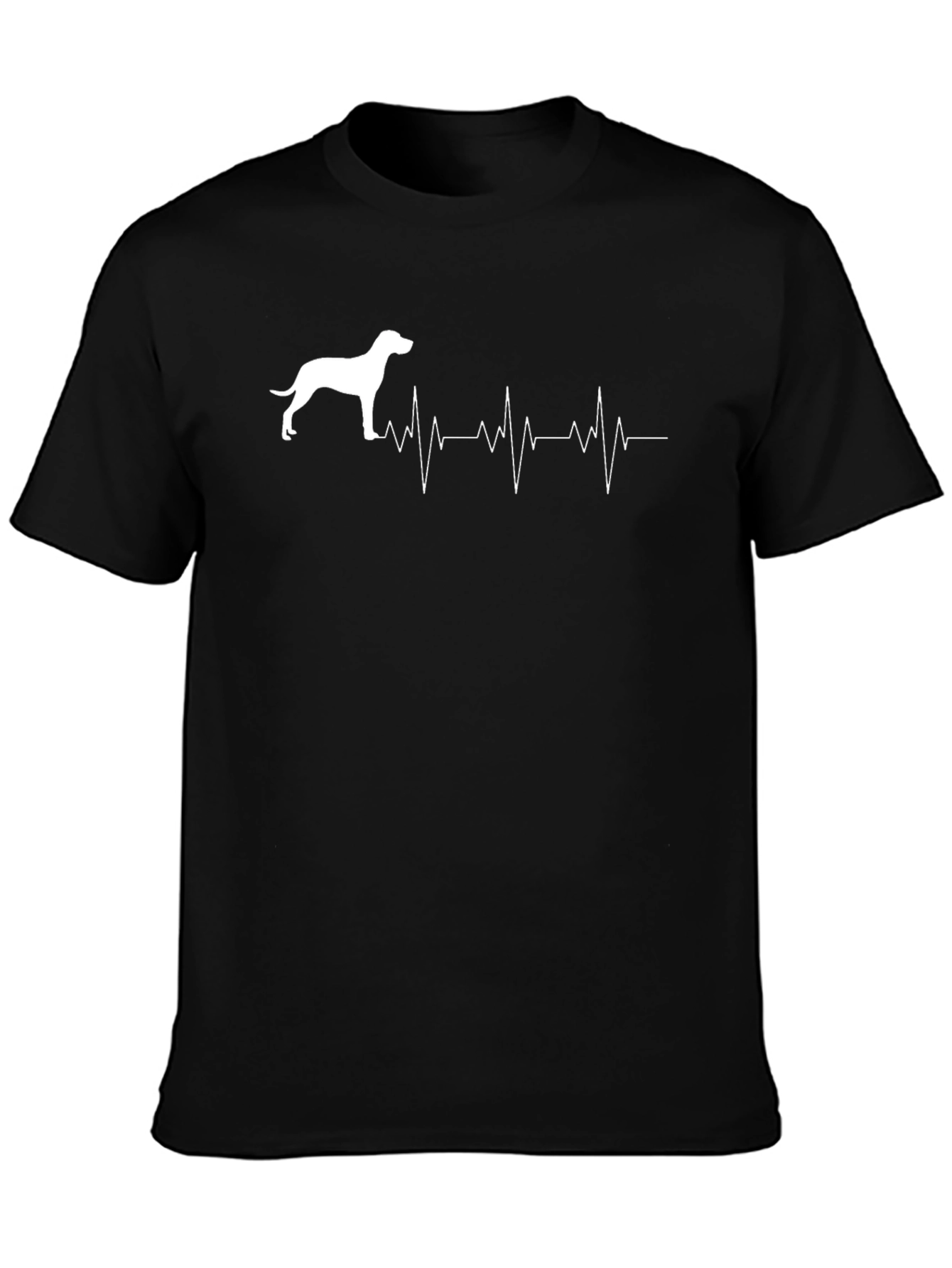 Dog Heartbeat Graphic T-Shirt - Casual Black Tee