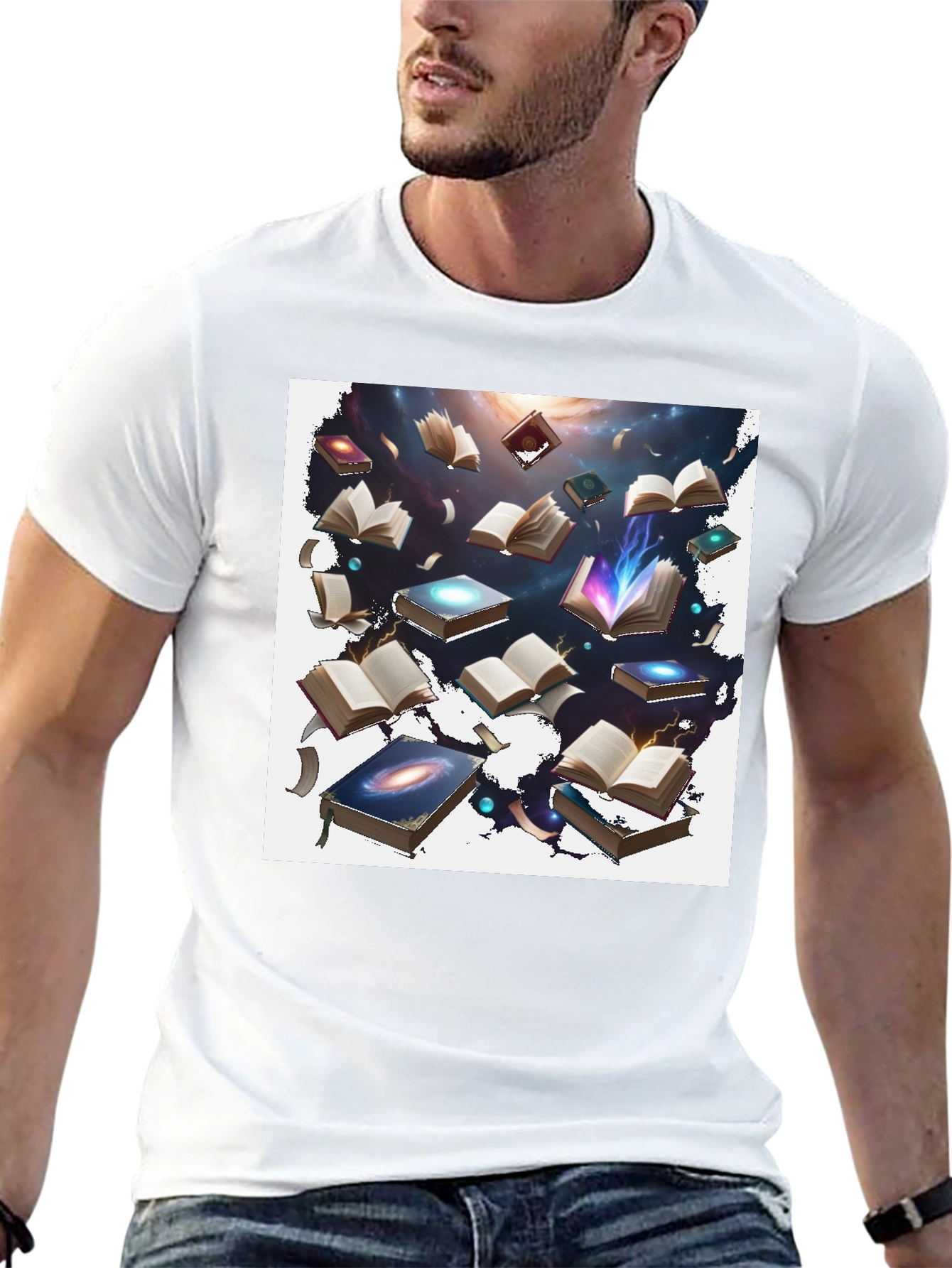Cosmic Books Black T-Shirt - Galaxy of Knowledge