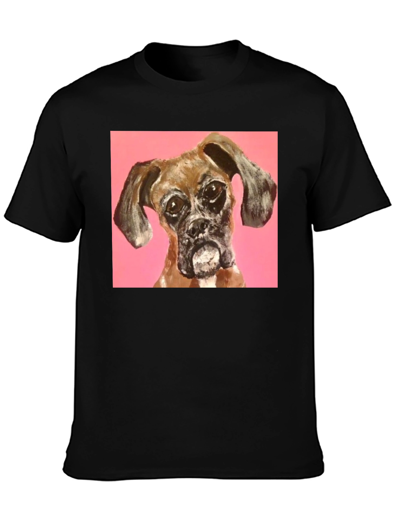 Boxer Dog Graphic Black T-Shirt