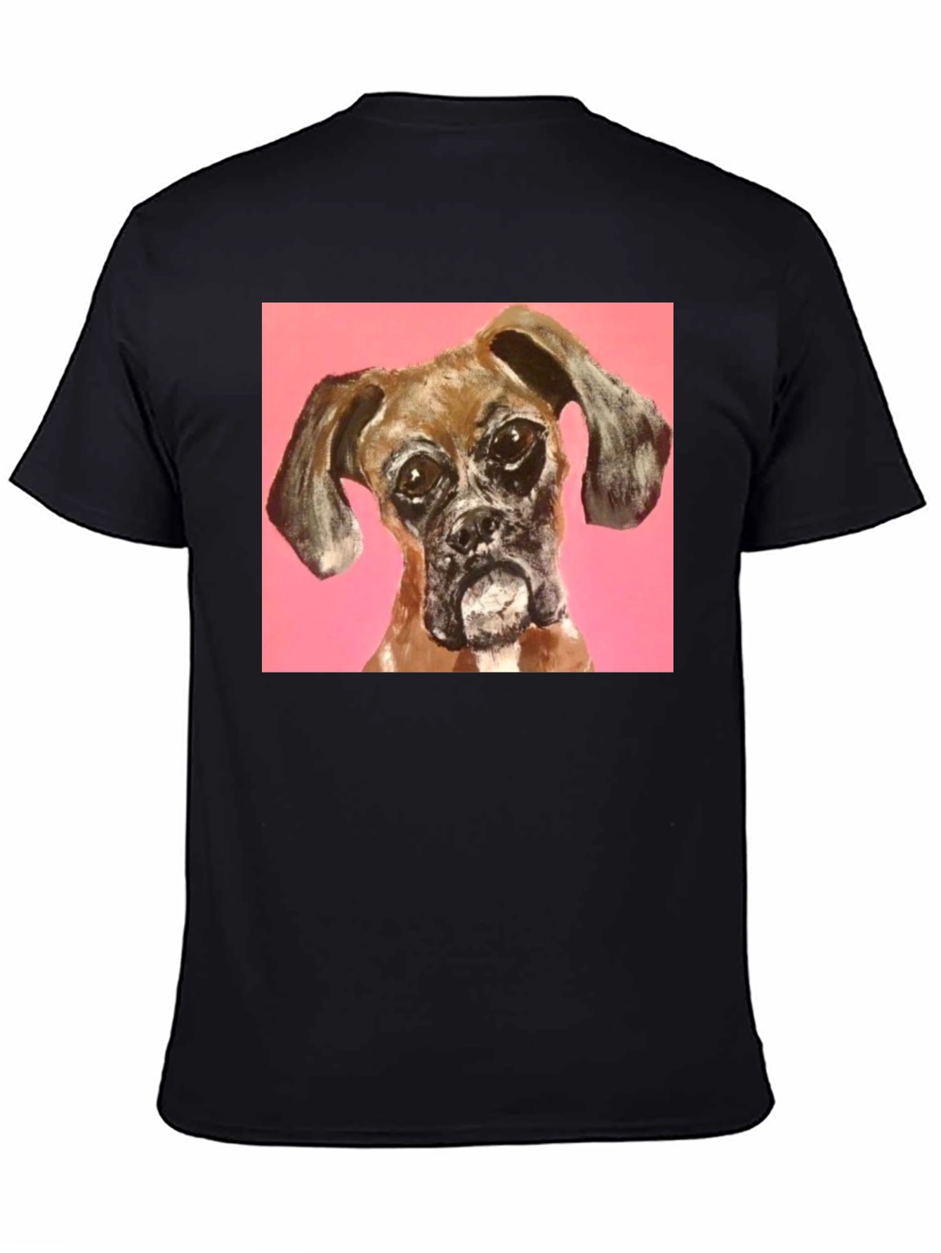 Boxer Dog Graphic Black T-Shirt