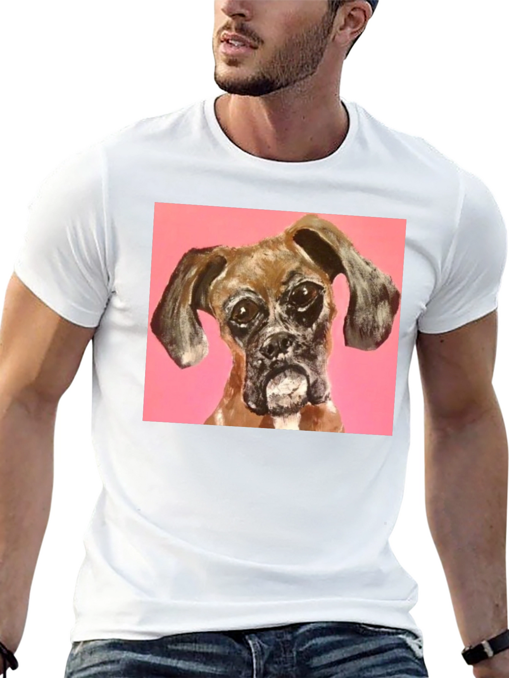 Boxer Dog Graphic Black T-Shirt