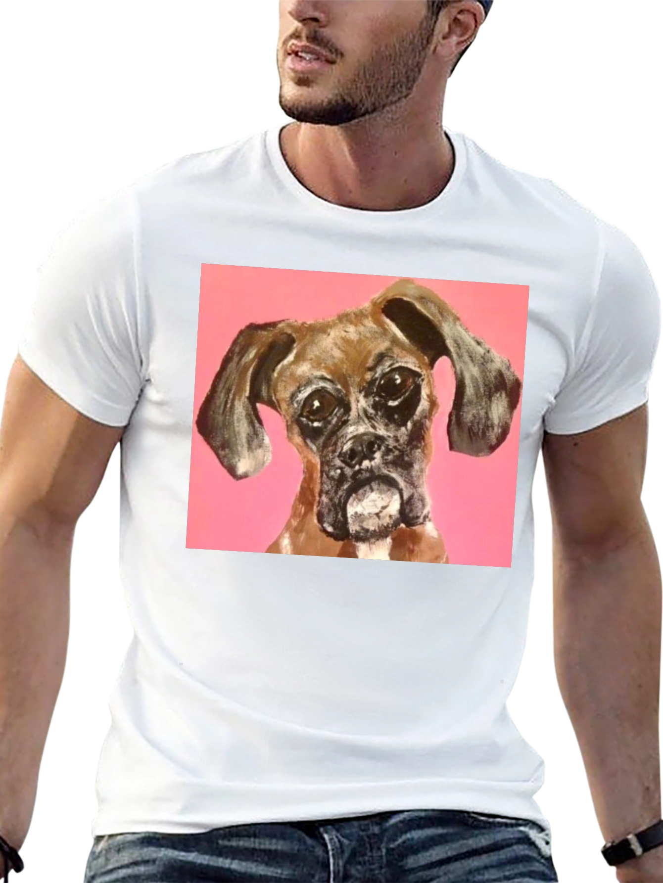 Boxer Dog Graphic Black T-Shirt