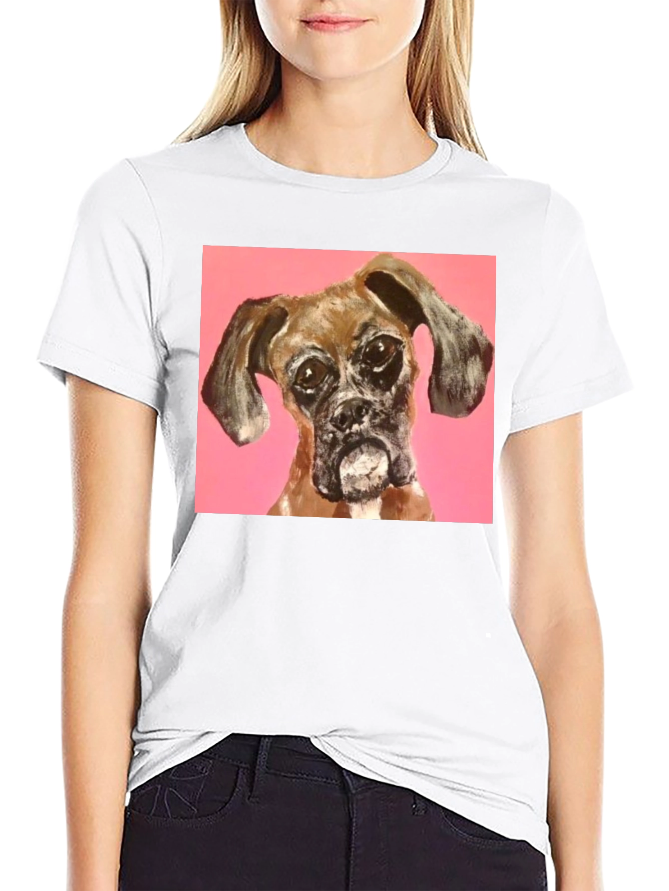 Boxer Dog Graphic Black T-Shirt
