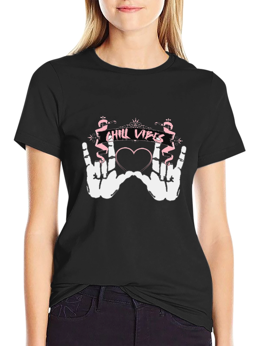 Chill Vibes Black Graphic T-Shirt