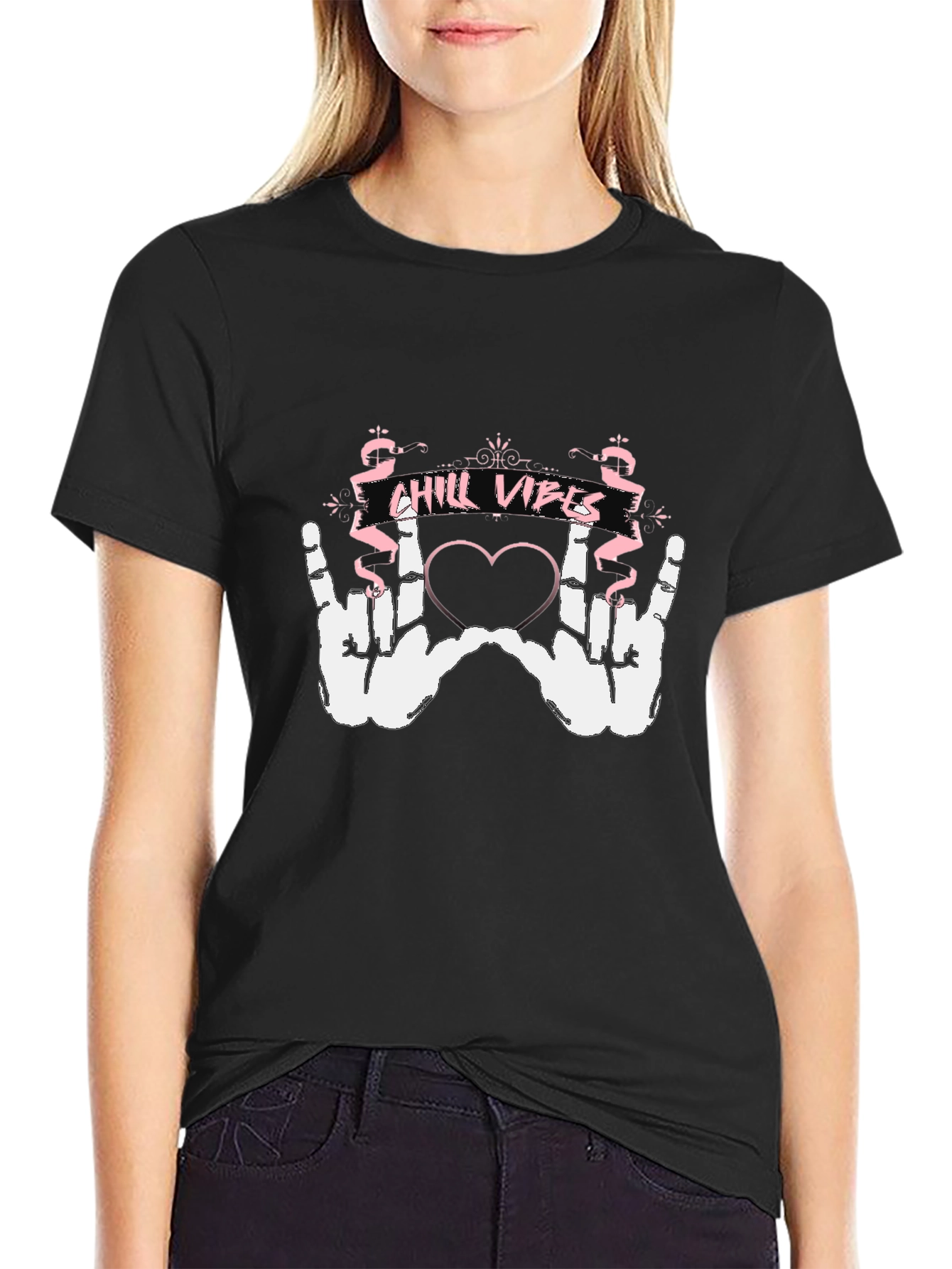 Chill Vibes Black Graphic T-Shirt