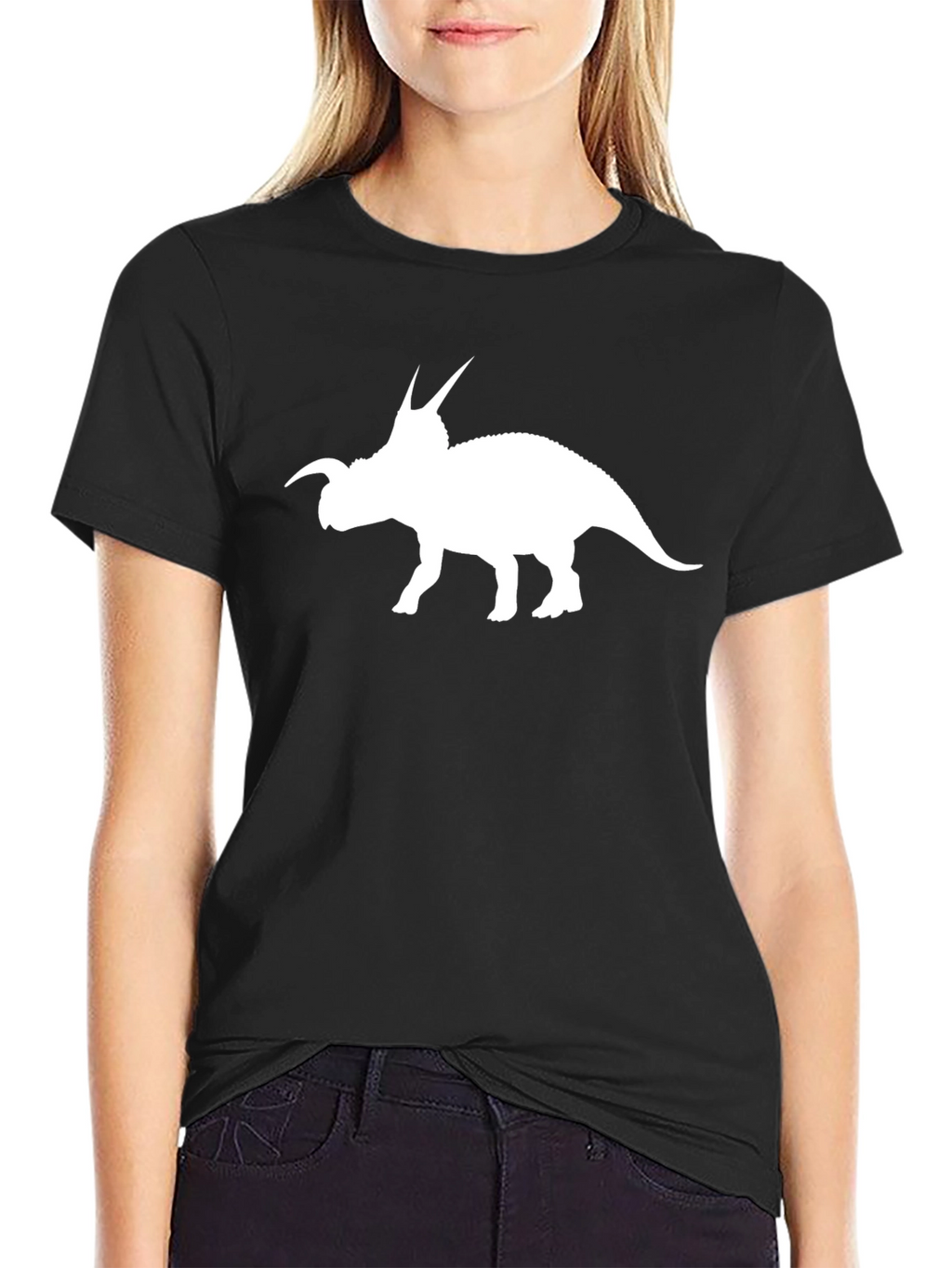 Dinosaur Graphic Tee - Black Triceratops T-Shirt