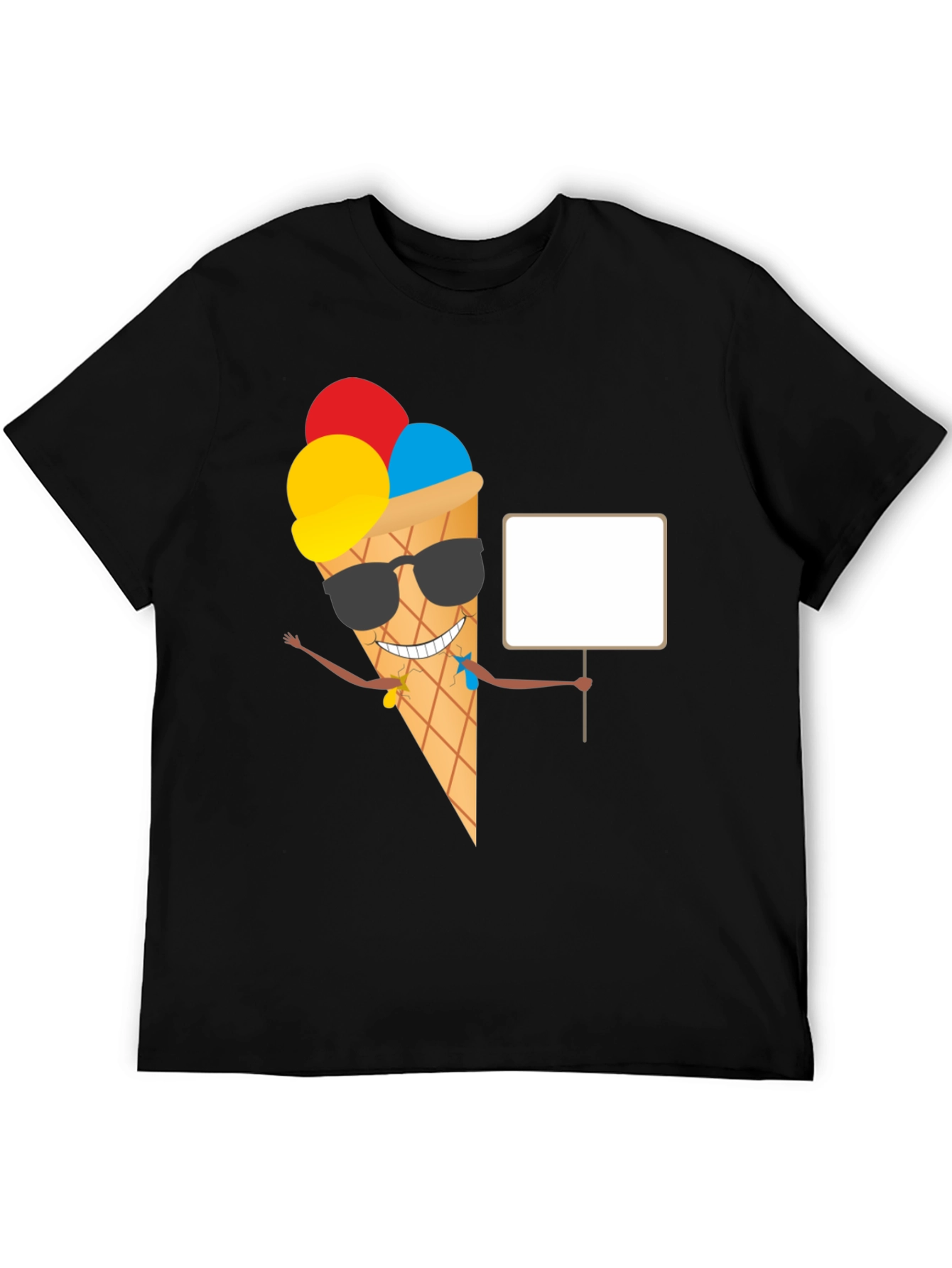 Cool Ice Cream Cone Graphic Tee - Black
