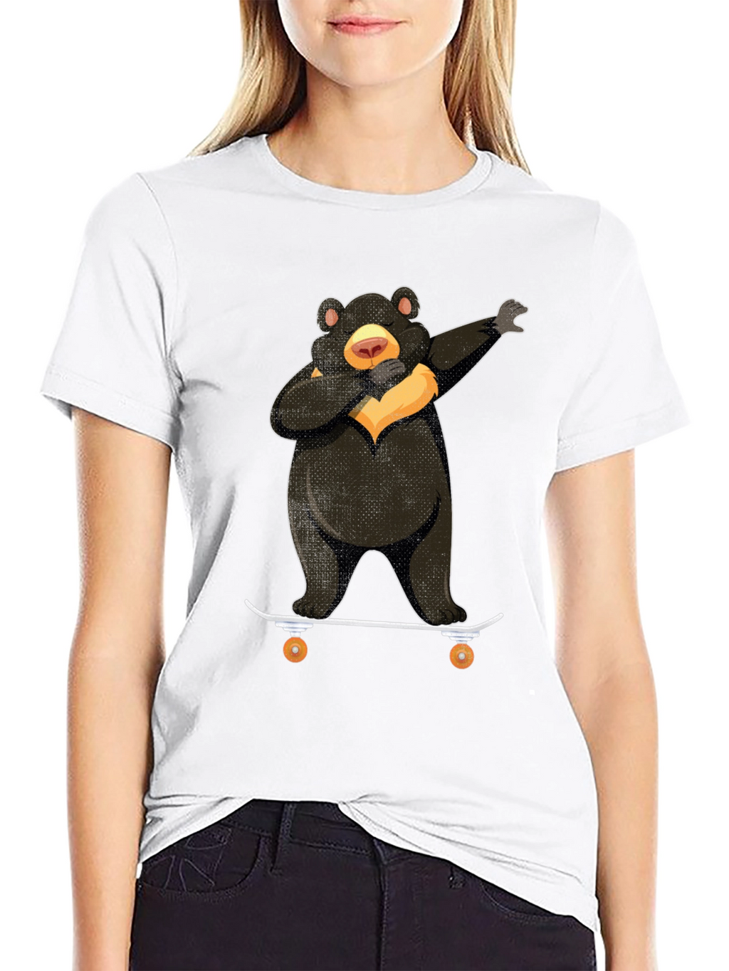 Dabbing Bear Skateboard Graphic T-Shirt