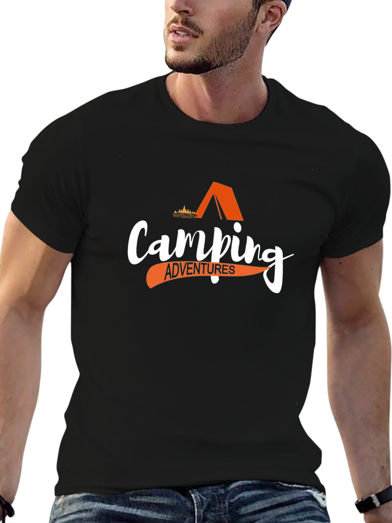 Camping Adventures Graphic Tee - Black