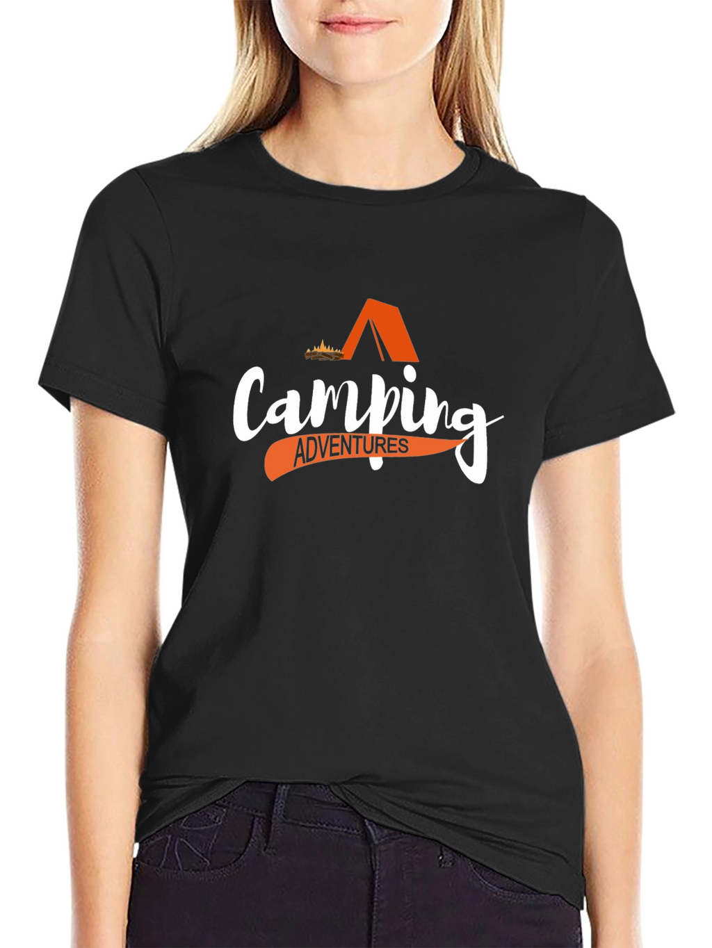 Camping Adventures Graphic Tee - Black