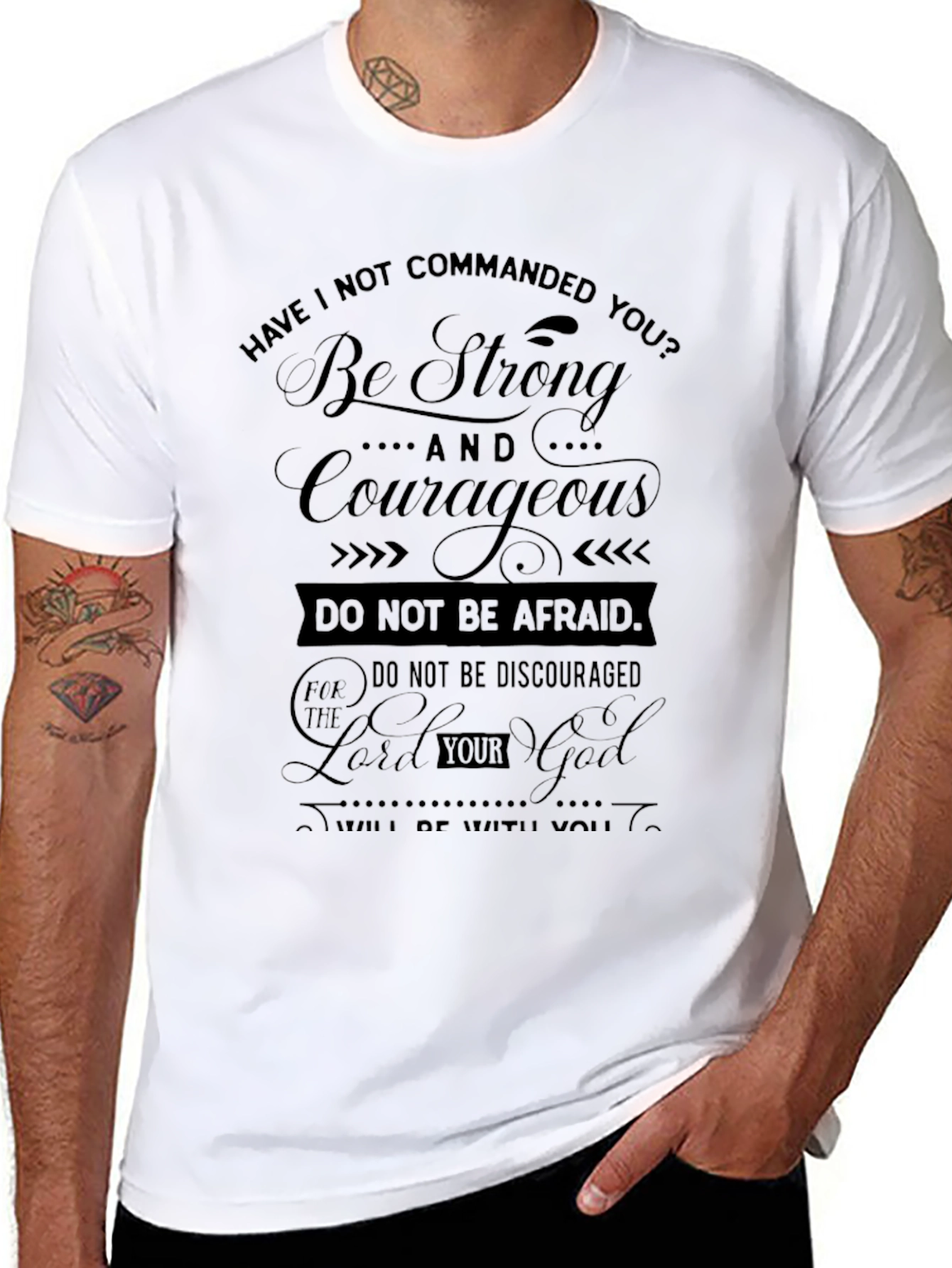 Be Strong and Courageous Black T-Shirt