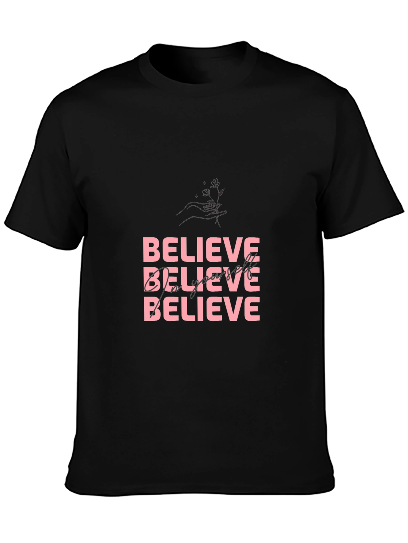 Believe Empower Yourself Black Graphic Tee