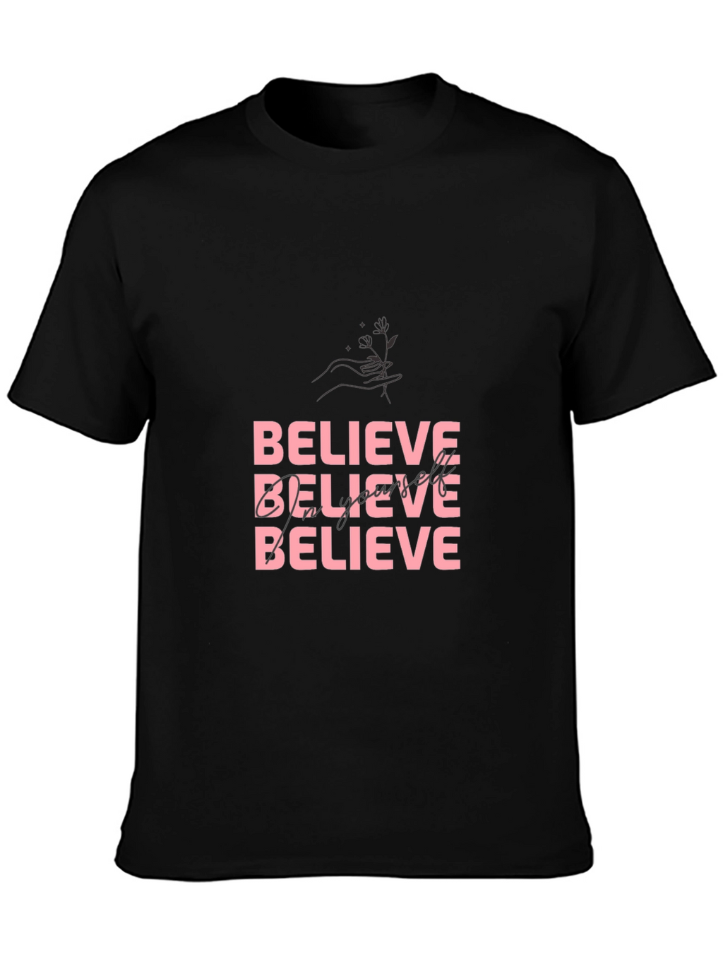 Believe Empower Yourself Black Graphic Tee