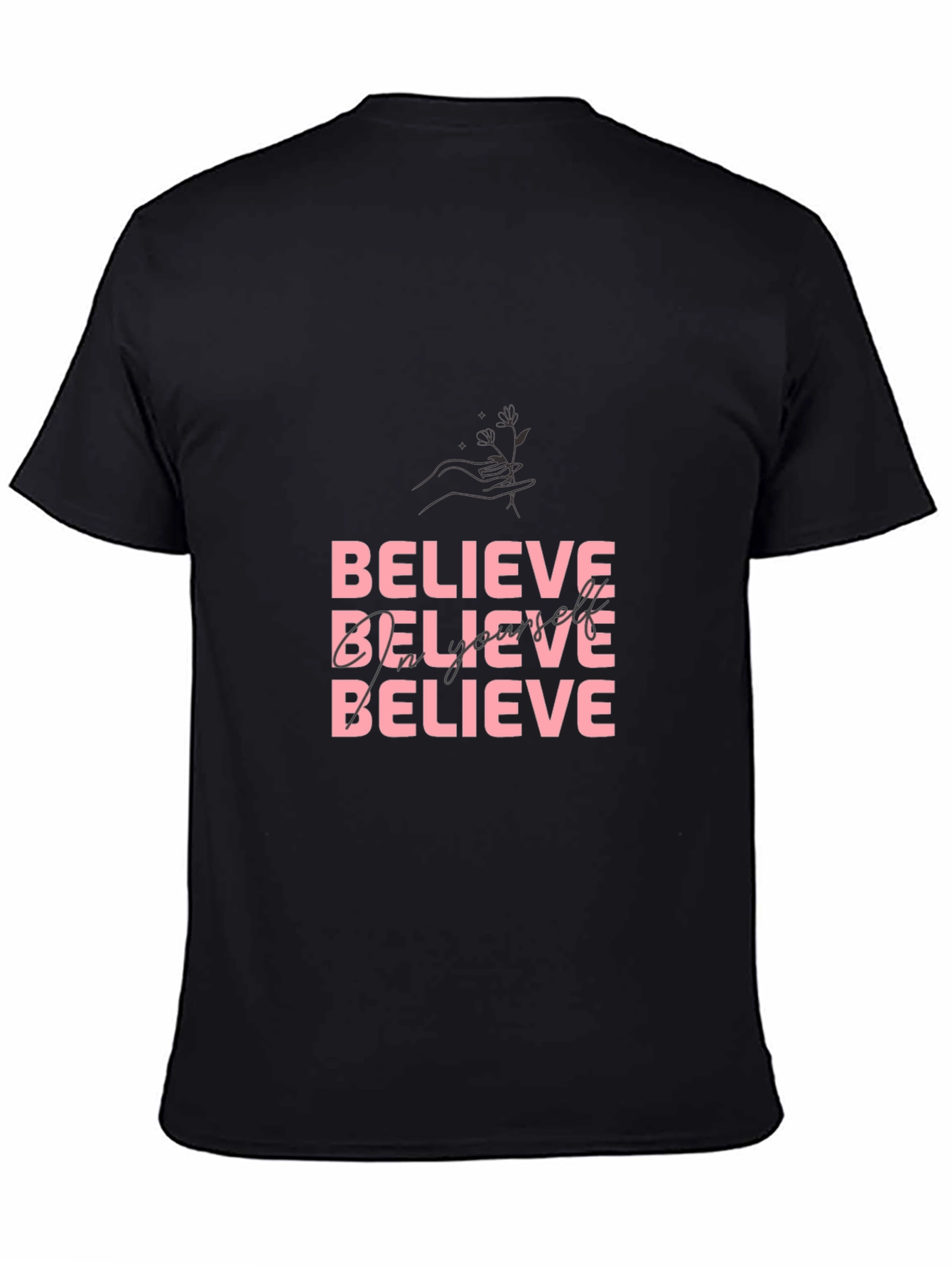 Believe Empower Yourself Black Graphic Tee