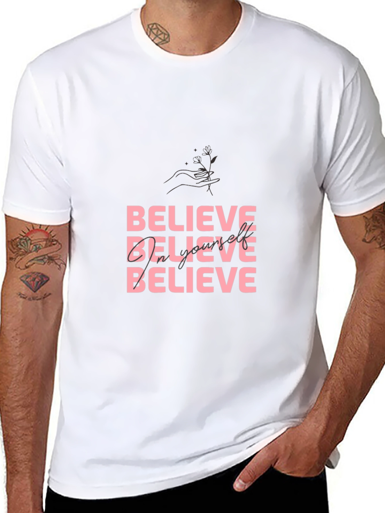 Believe Empower Yourself Black Graphic Tee