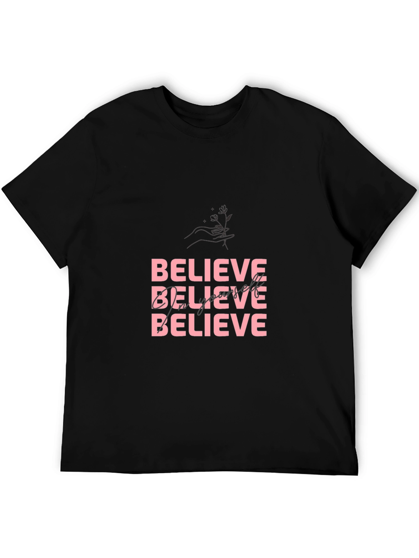 Believe Empower Yourself Black Graphic Tee