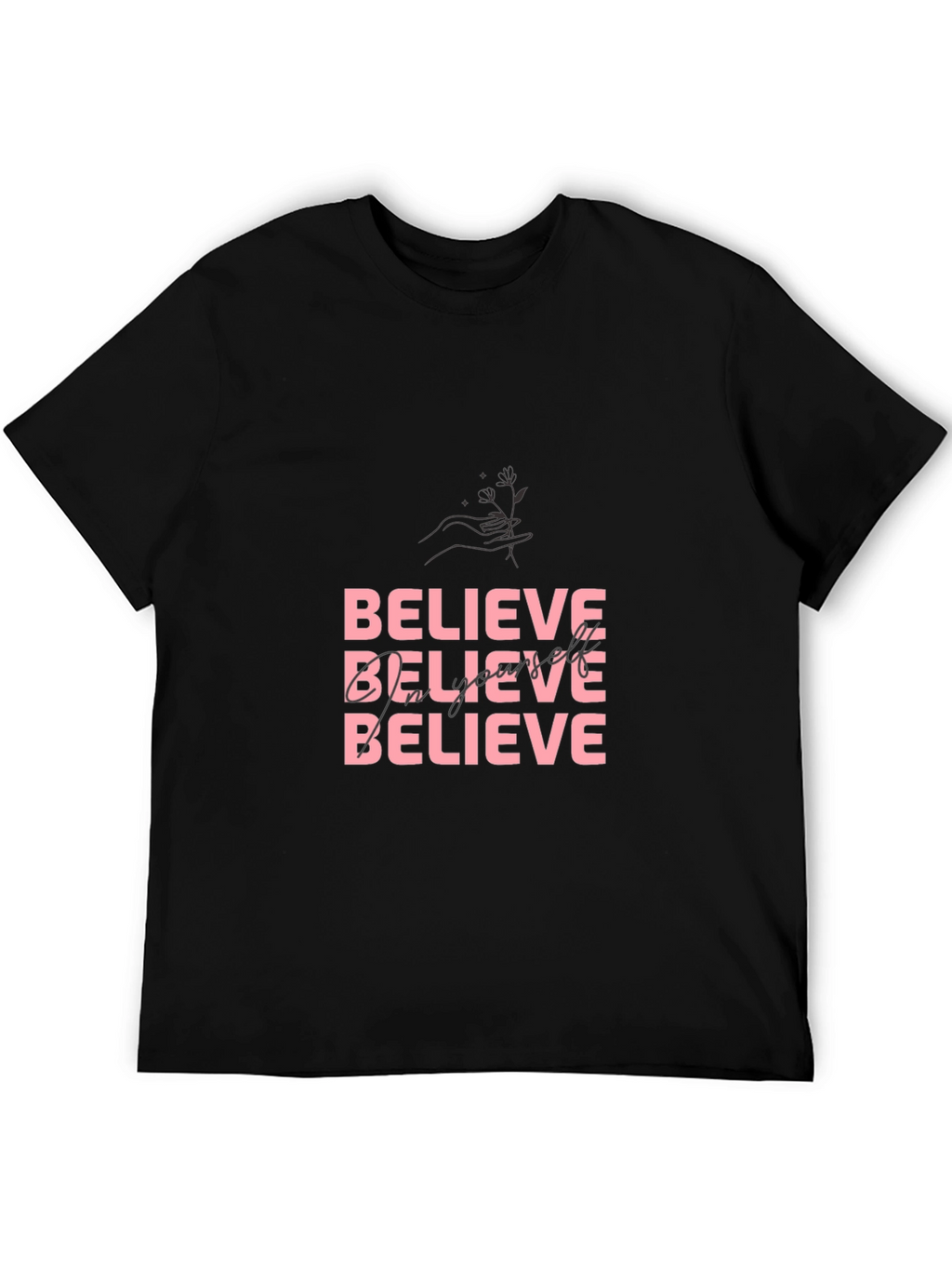 Believe Empower Yourself Black Graphic Tee