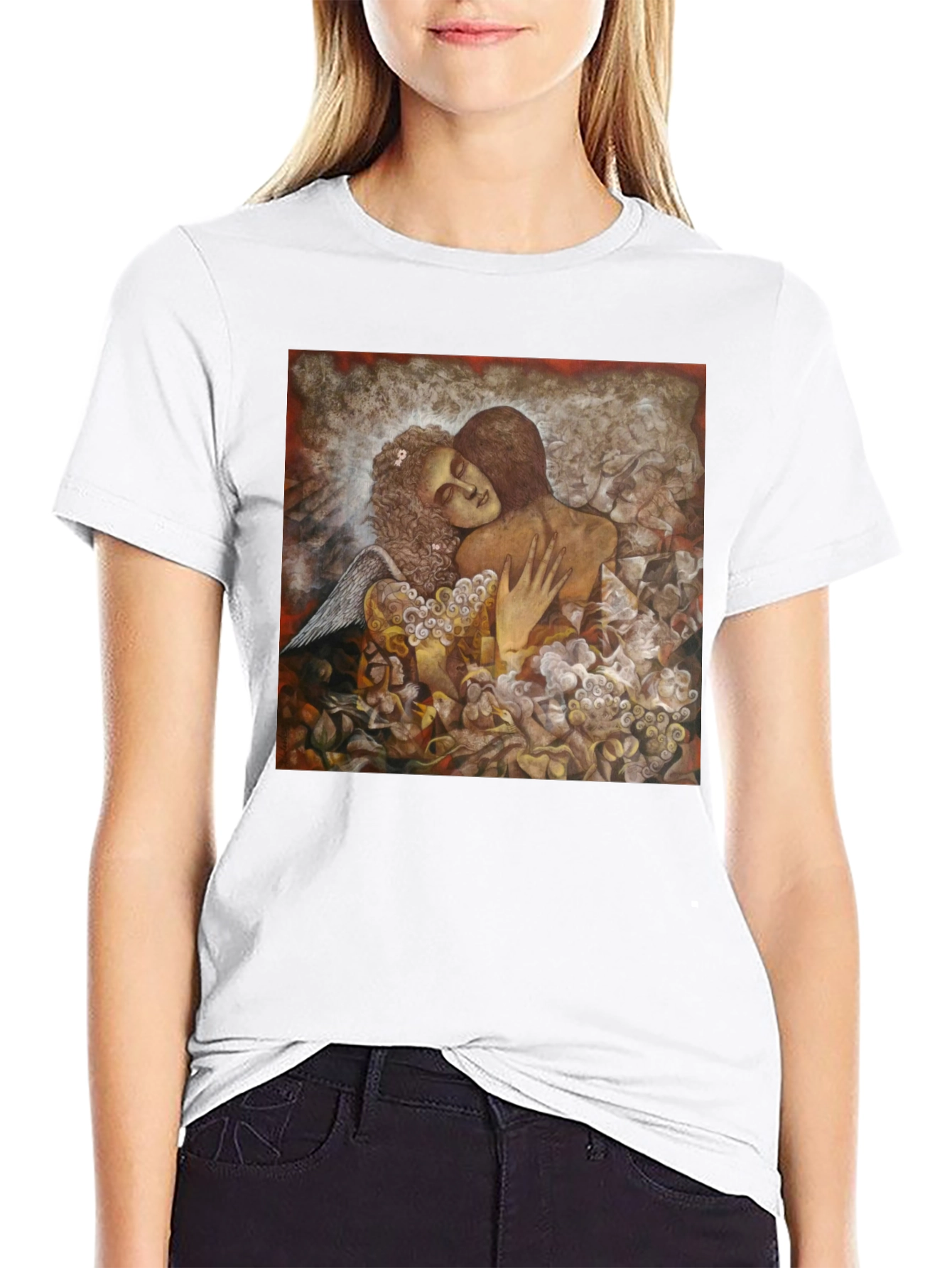 Artistic Embrace Graphic Tee - Unisex Black T-Shirt