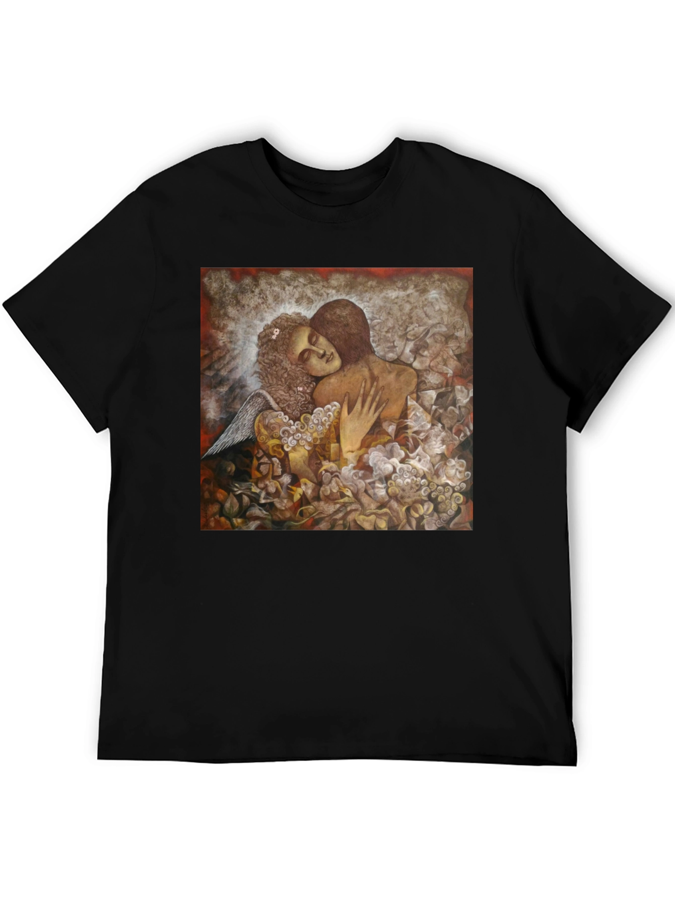 Artistic Embrace Graphic Tee - Unisex Black T-Shirt