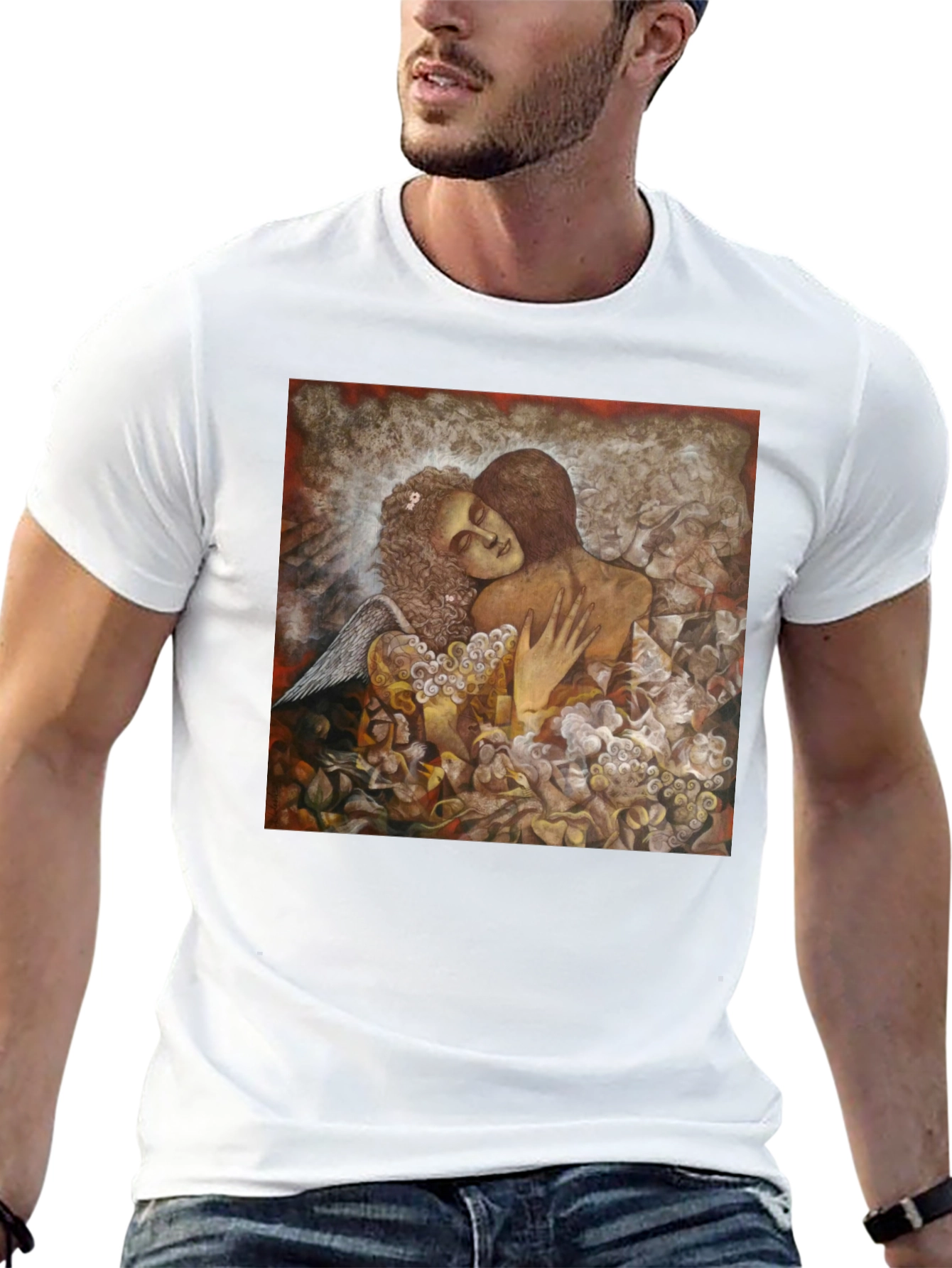 Artistic Embrace Graphic Tee - Unisex Black T-Shirt
