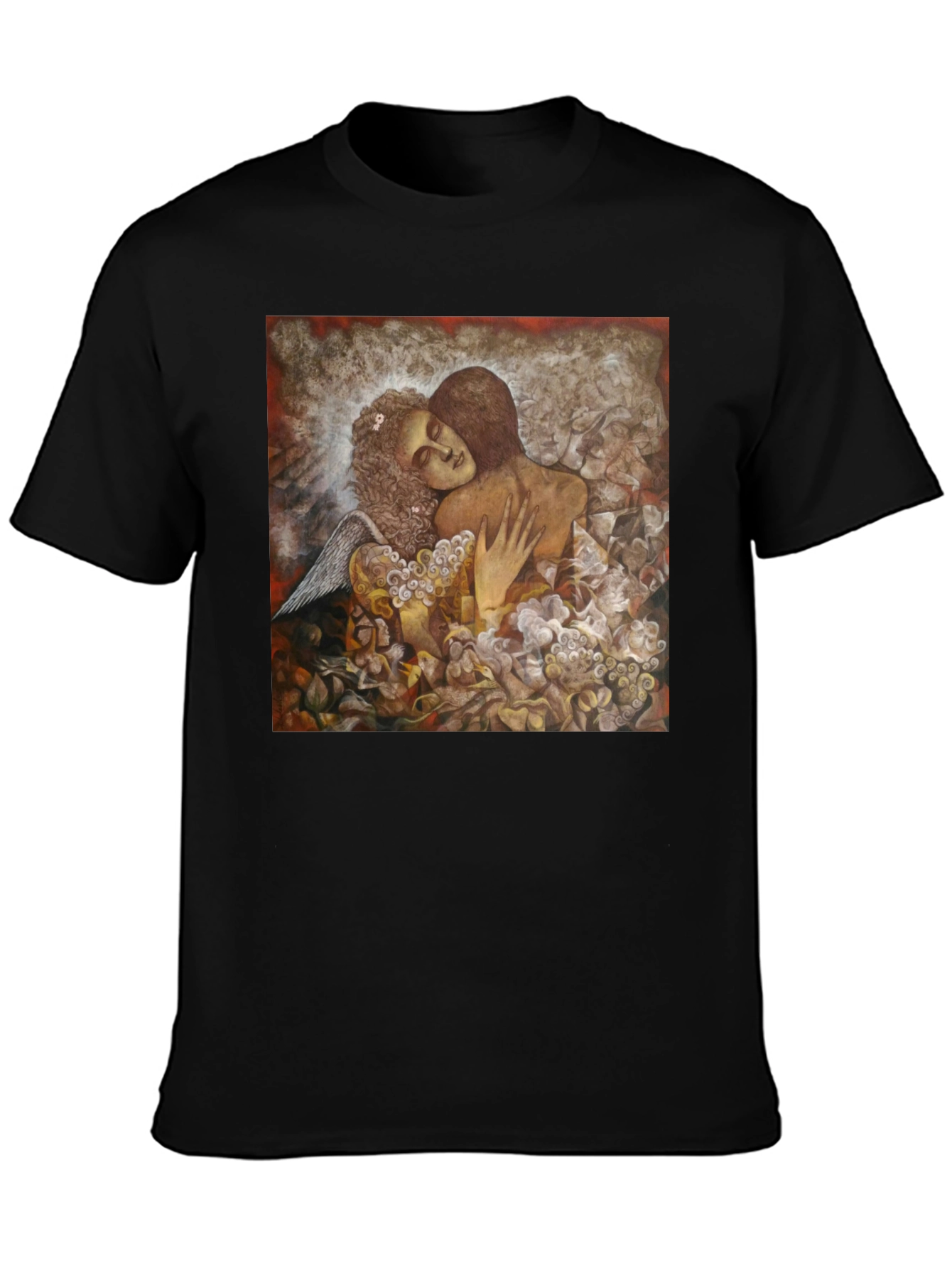 Artistic Embrace Graphic Tee - Unisex Black T-Shirt