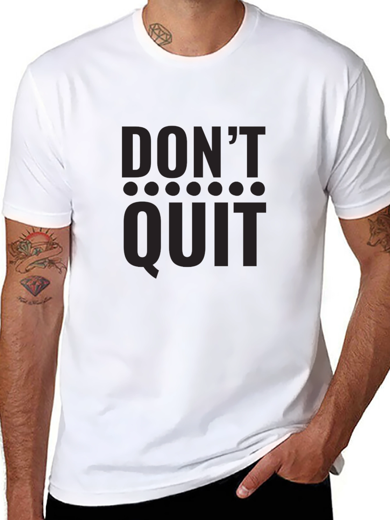 Dont Quit Motivational Black T-Shirt