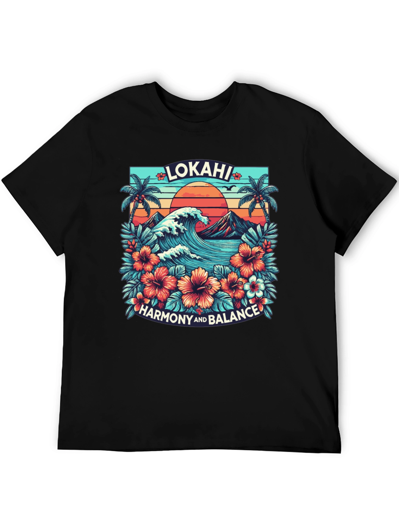 Lokahi Harmony Black Graphic Tee - Hawaiian Style