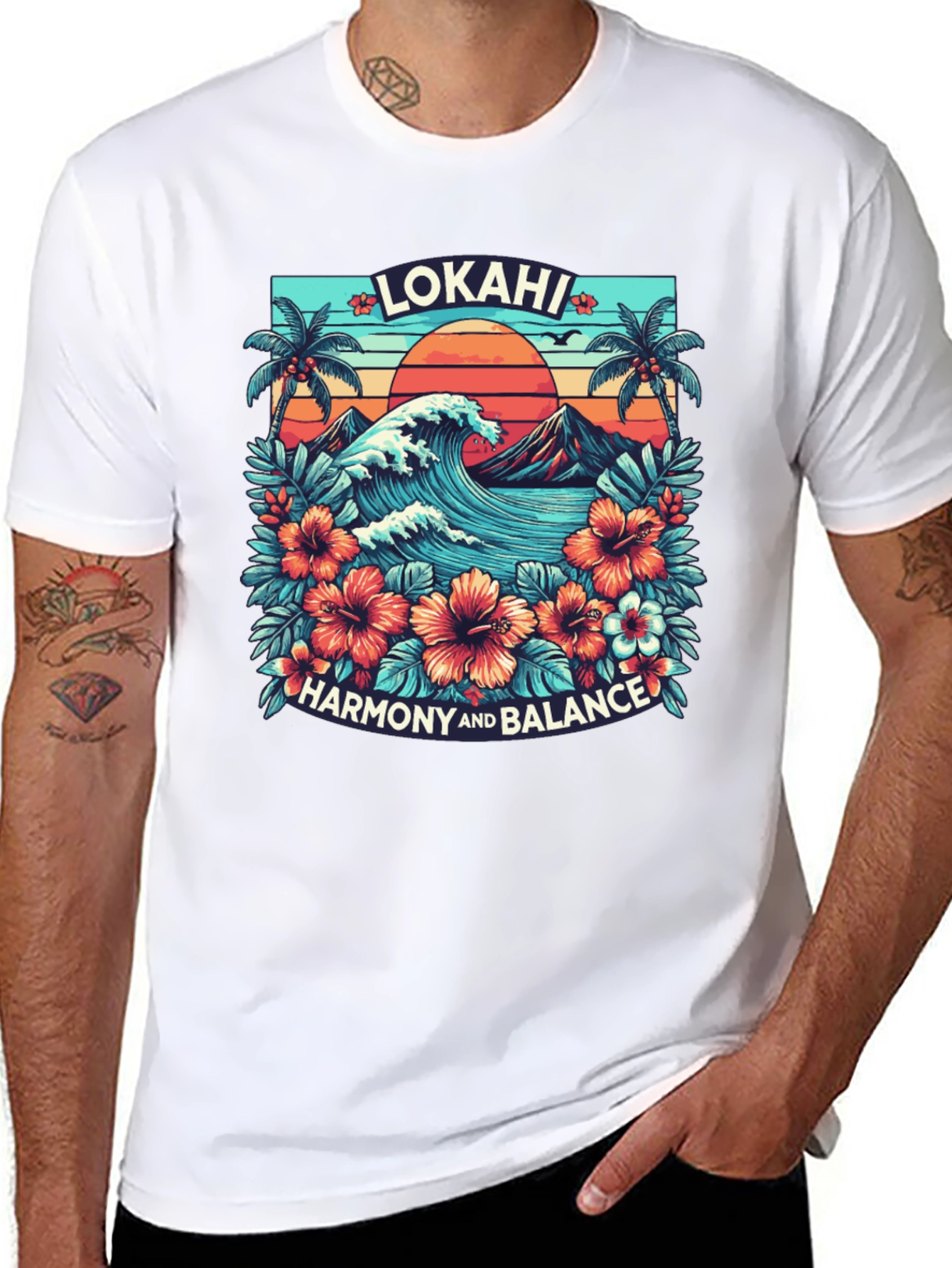Lokahi Harmony Black Graphic Tee - Hawaiian Style