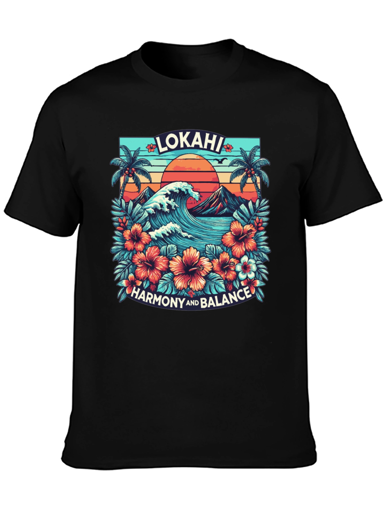 Lokahi Harmony Black Graphic Tee - Hawaiian Style