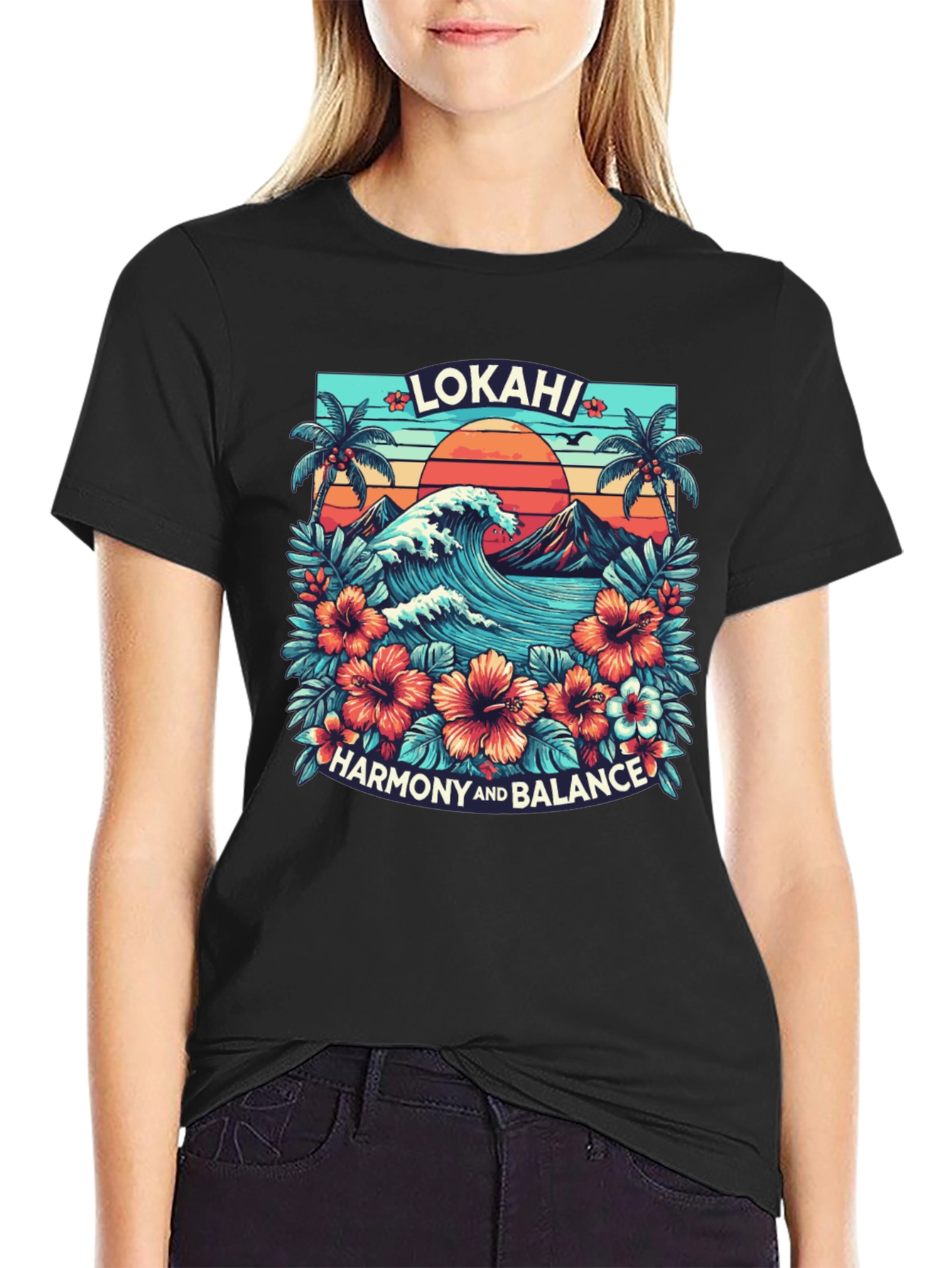 Lokahi Harmony Black Graphic Tee - Hawaiian Style
