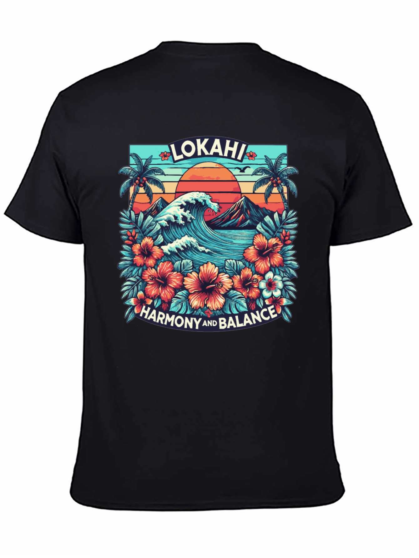 Lokahi Harmony Black Graphic Tee - Hawaiian Style