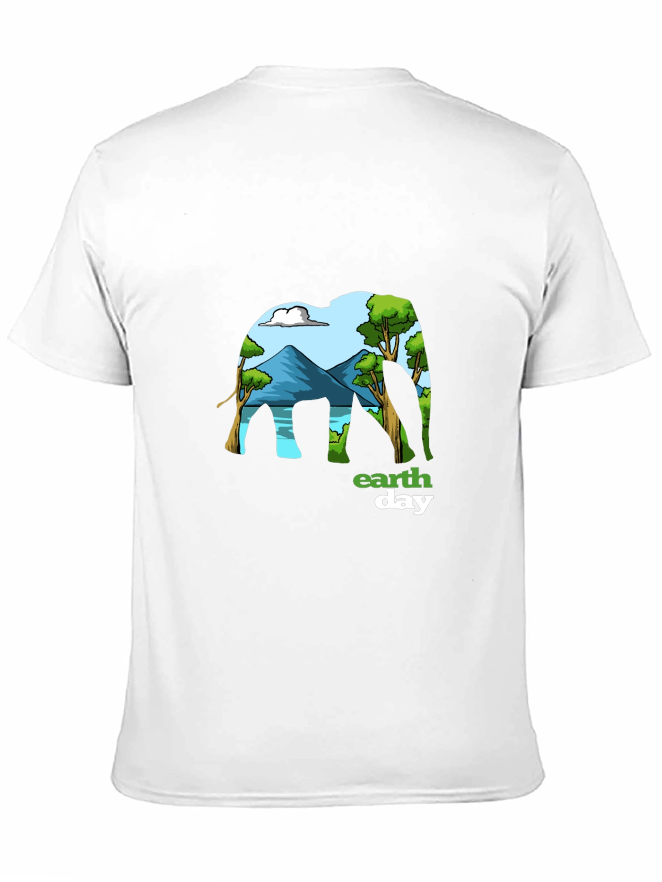Earth Day Elephant Graphic Tee - Mens Black T-Shirt
