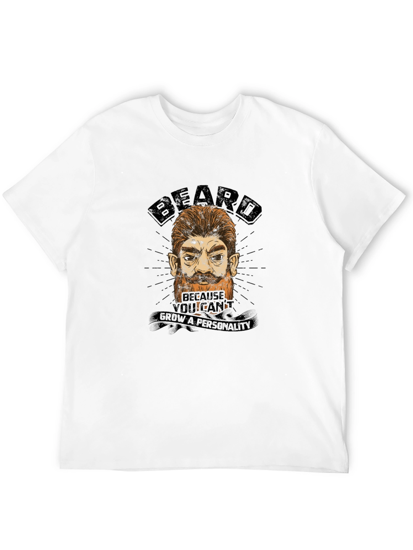 Beard Humor Graphic T-Shirt - Grow a Personality