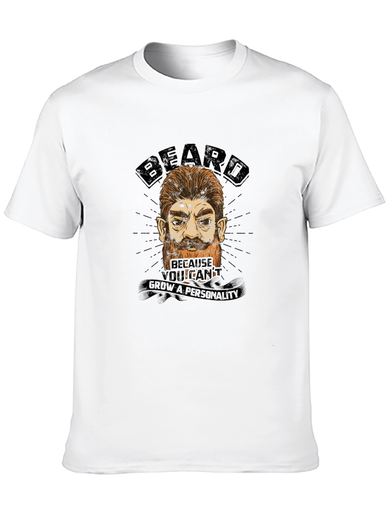 Beard Humor Graphic T-Shirt - Grow a Personality