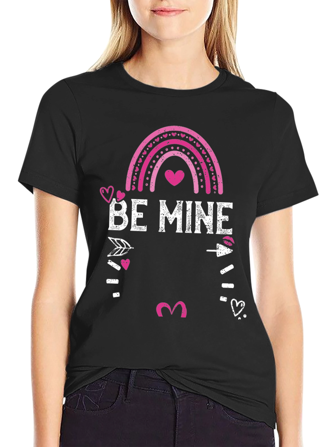 Be Mine Valentines Day Graphic Tee - Mens Black