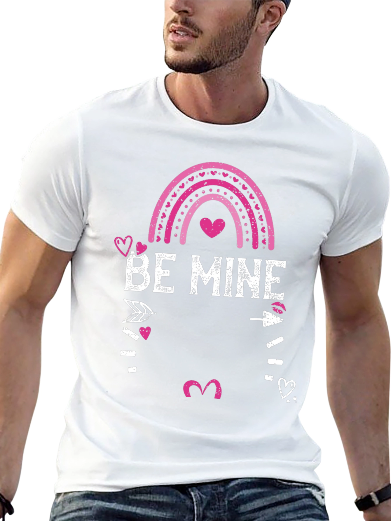 Be Mine Valentines Day Graphic Tee - Mens Black