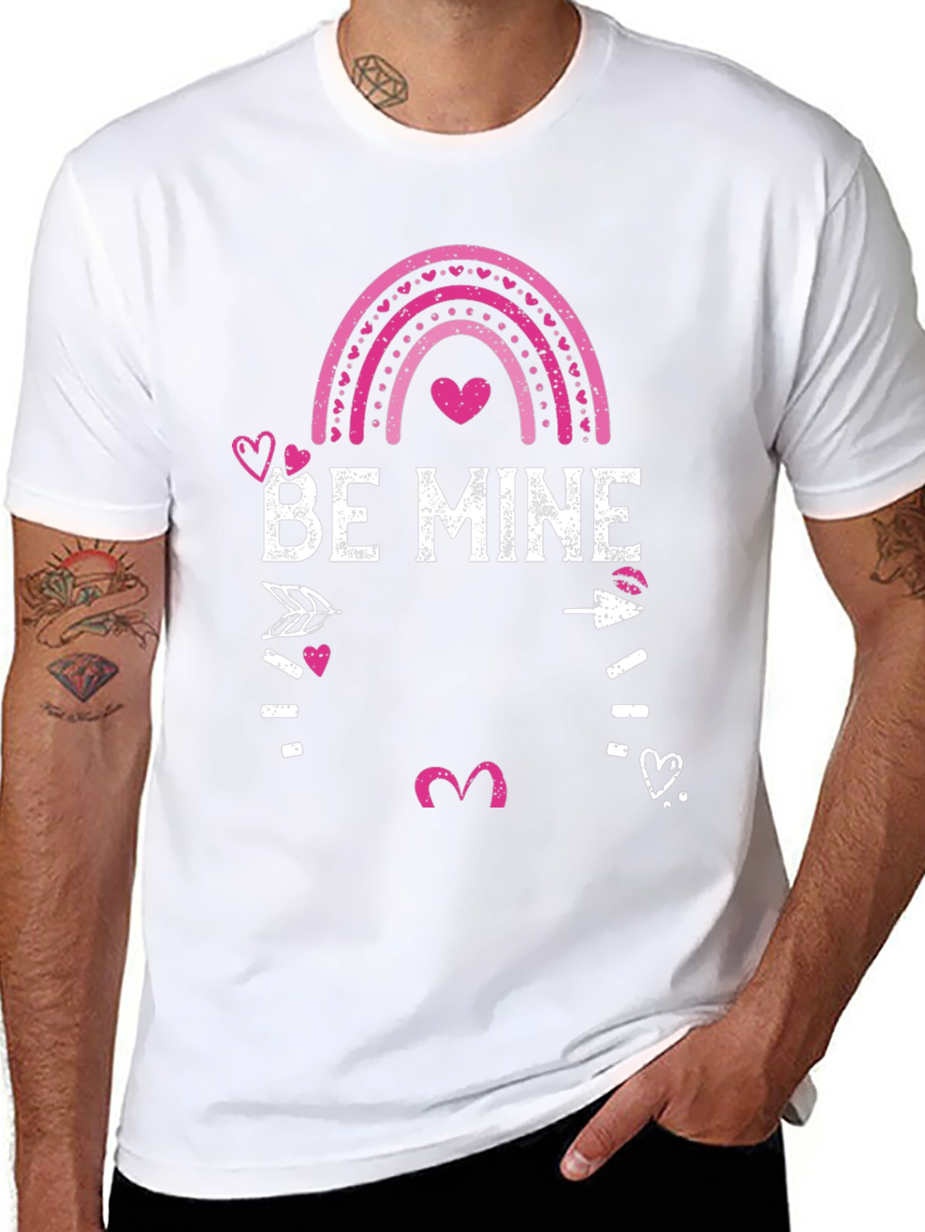 Be Mine Valentines Day Graphic Tee - Mens Black