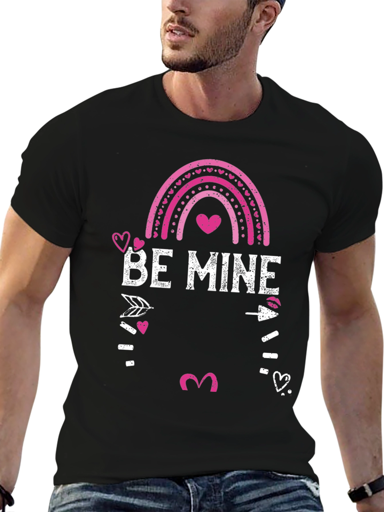 Be Mine Valentines Day Graphic Tee - Mens Black